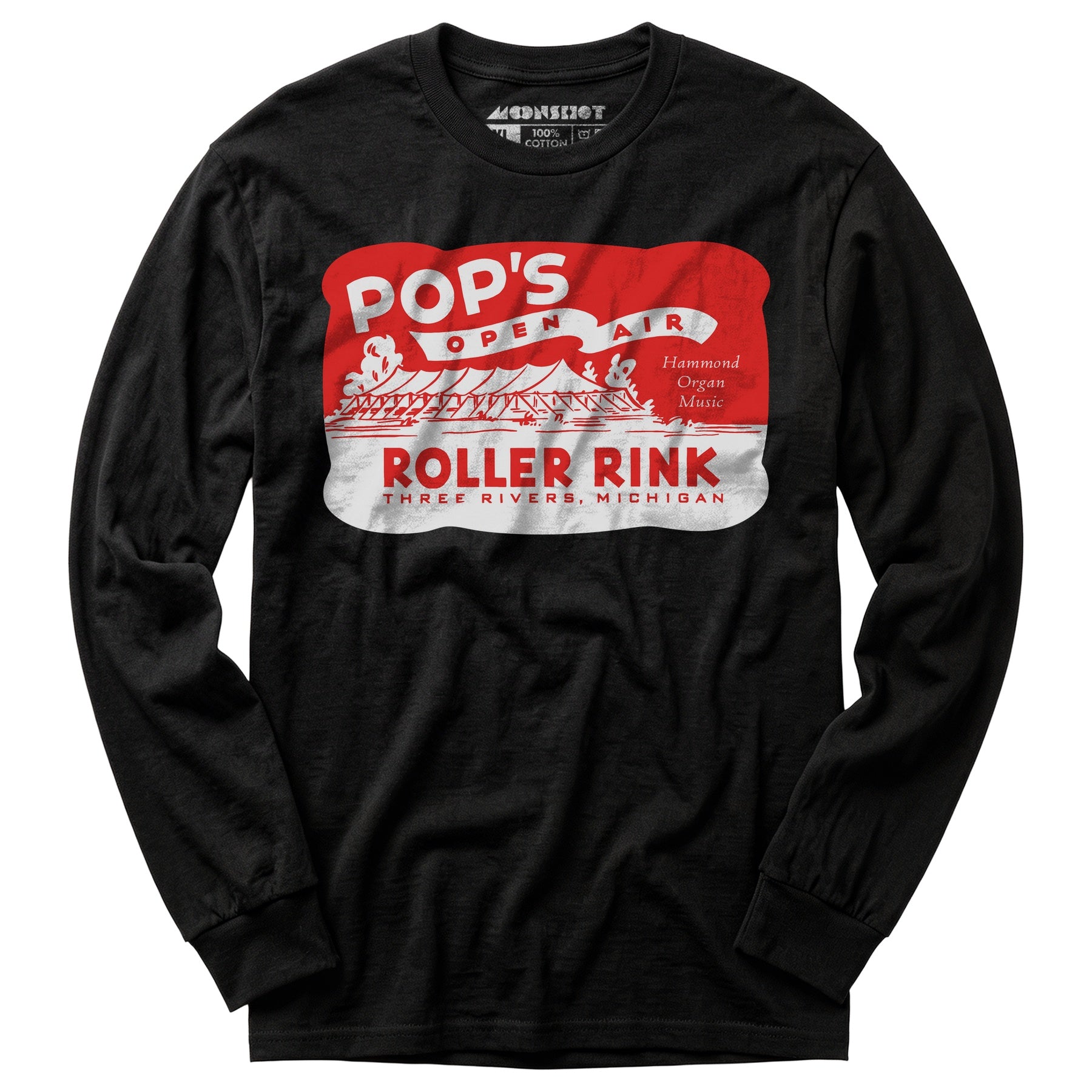Pop's - Three Rivers, MI - Vintage Roller Rink - Long Sleeve T-Shirt