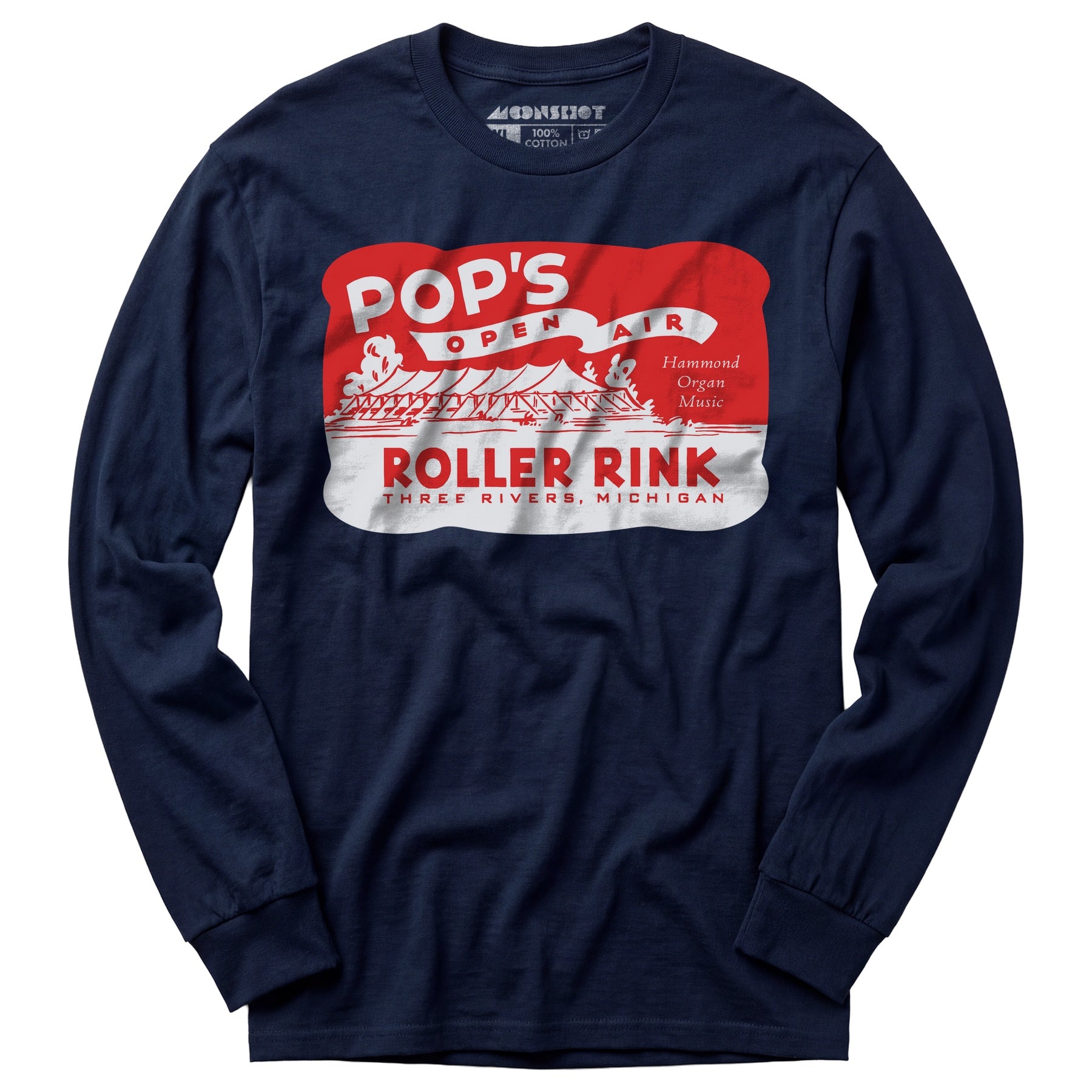 Pop's - Three Rivers, MI - Vintage Roller Rink - Long Sleeve T-Shirt