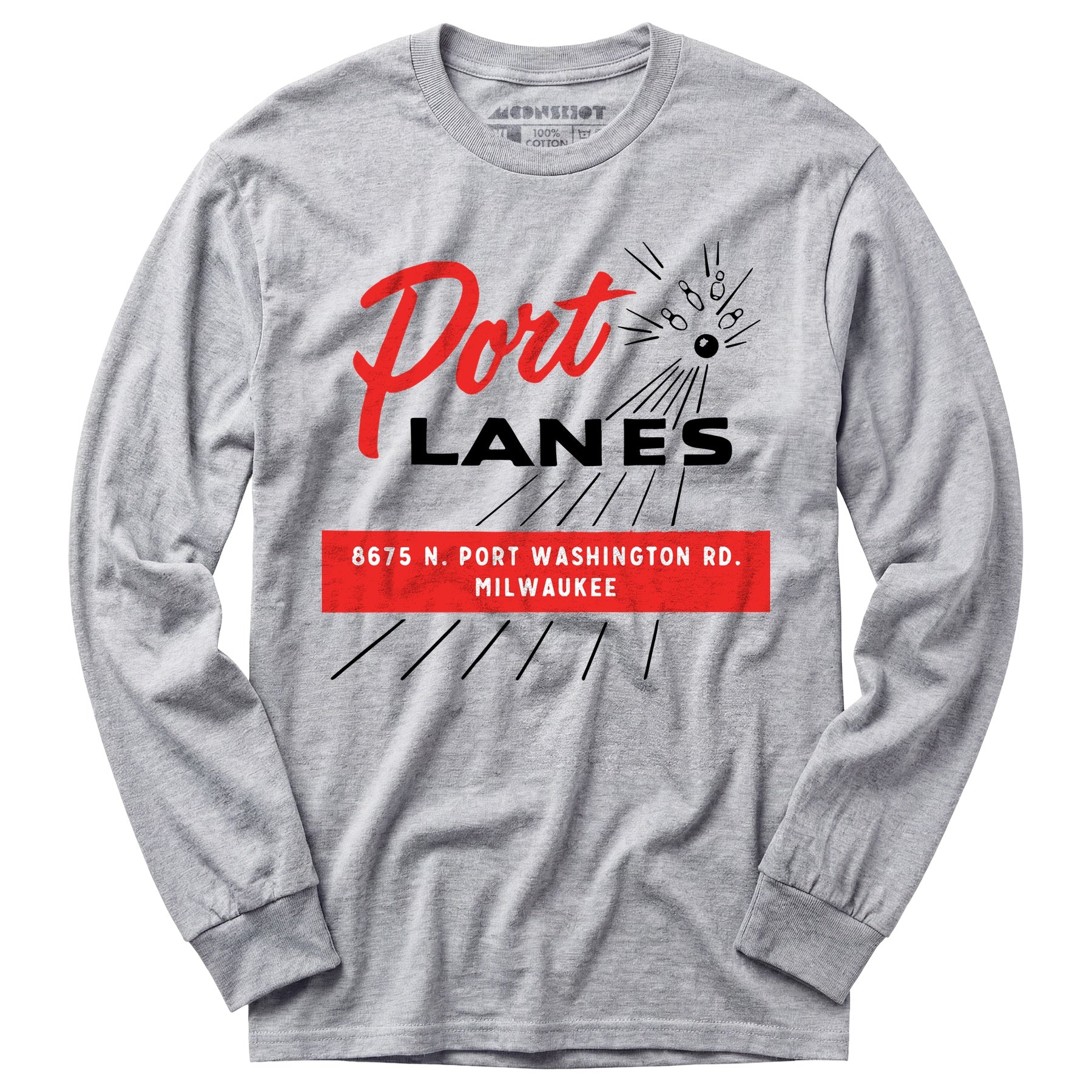 Port Lanes - Milwaukee, WI - Vintage Bowling Alley - Long Sleeve T-Shirt