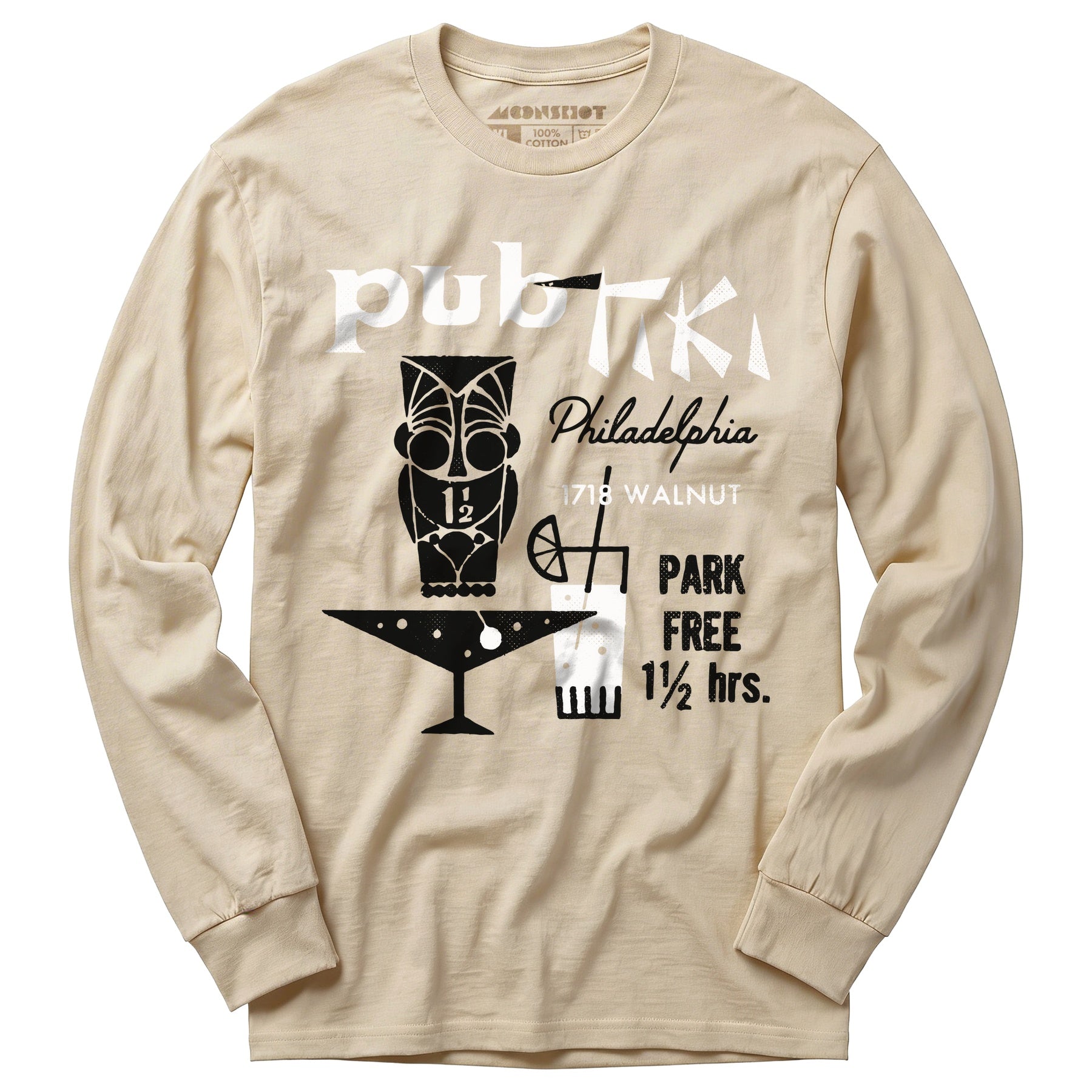 Pub Tiki - Philadelphia, PA - Vintage Tiki Bar - Long Sleeve T-Shirt