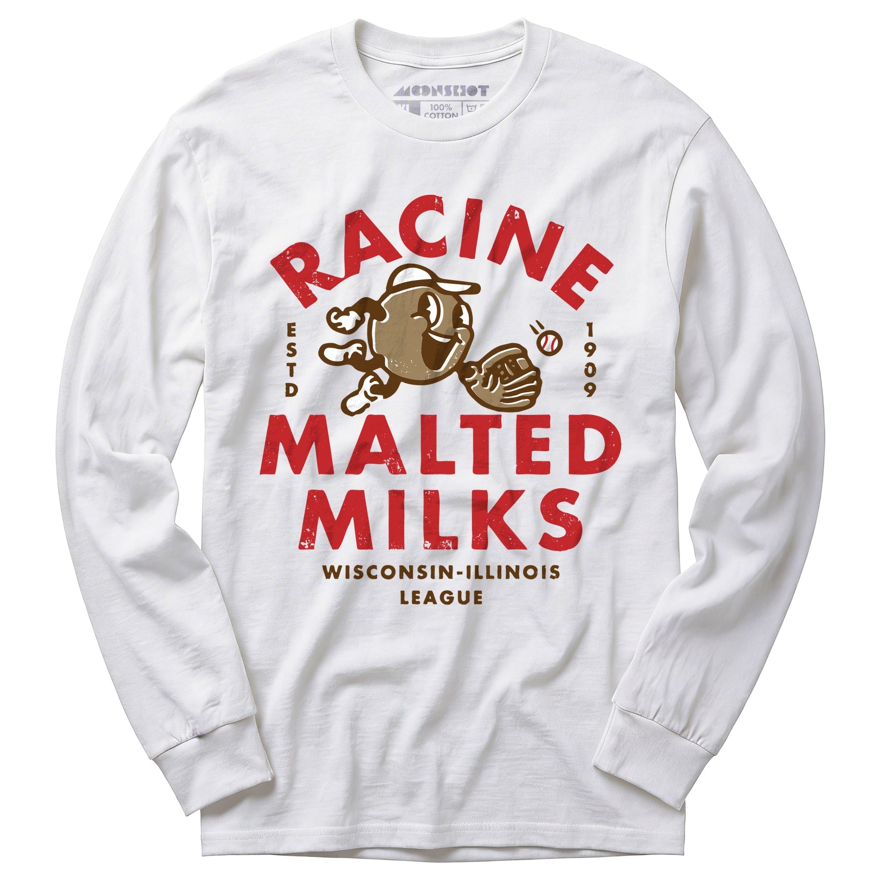 Racine Malted Milks- Wisconsin - Vintage Defunct Baseball Teams - Long Sleeve T-Shirt