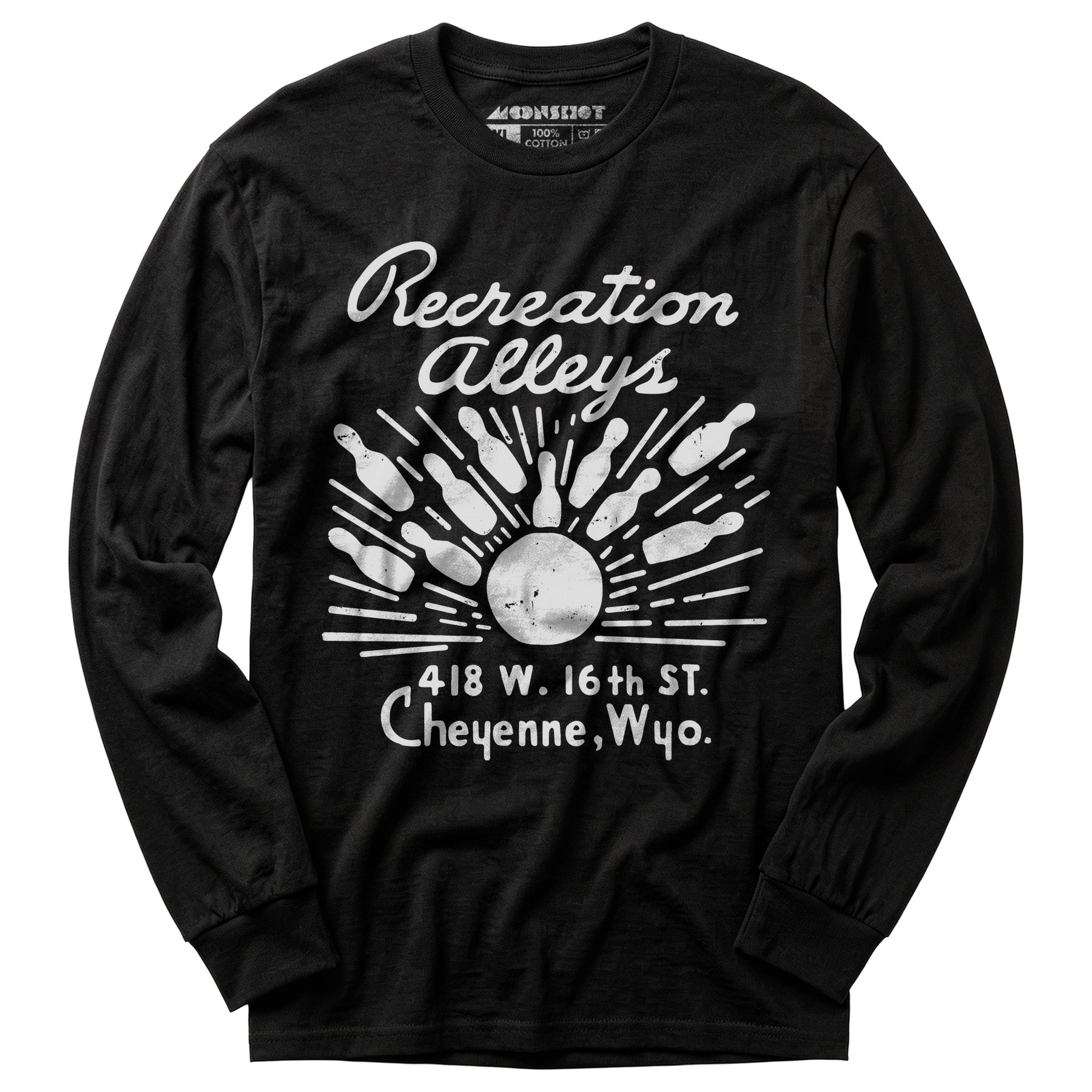 Recreation Alleys - Cheyenne, WY - Vintage Bowling Alley - Long Sleeve T-Shirt