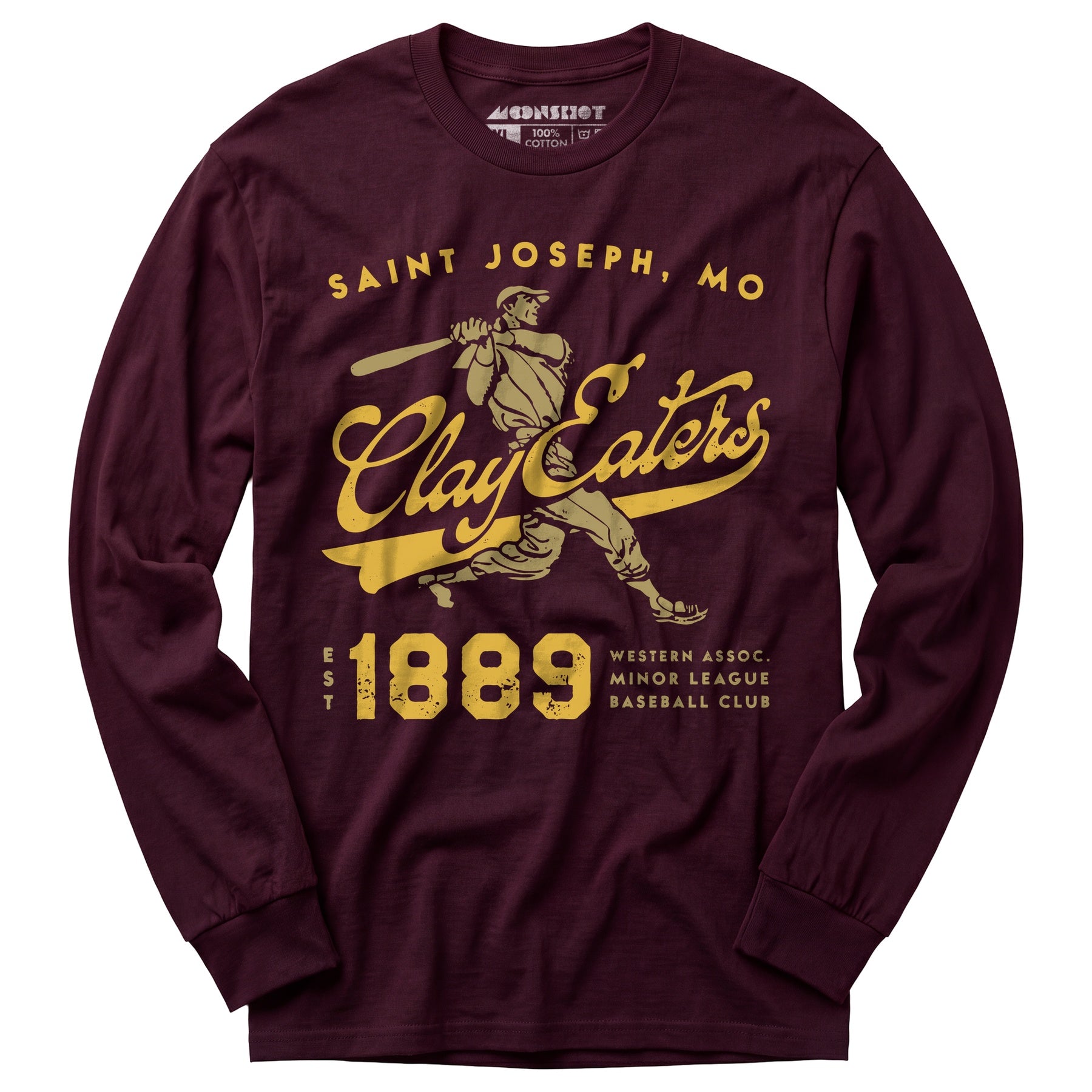 Saint Joseph Clay Eaters - Missouri - Vintage Defunct Baseball Teams - Long Sleeve T-Shirt