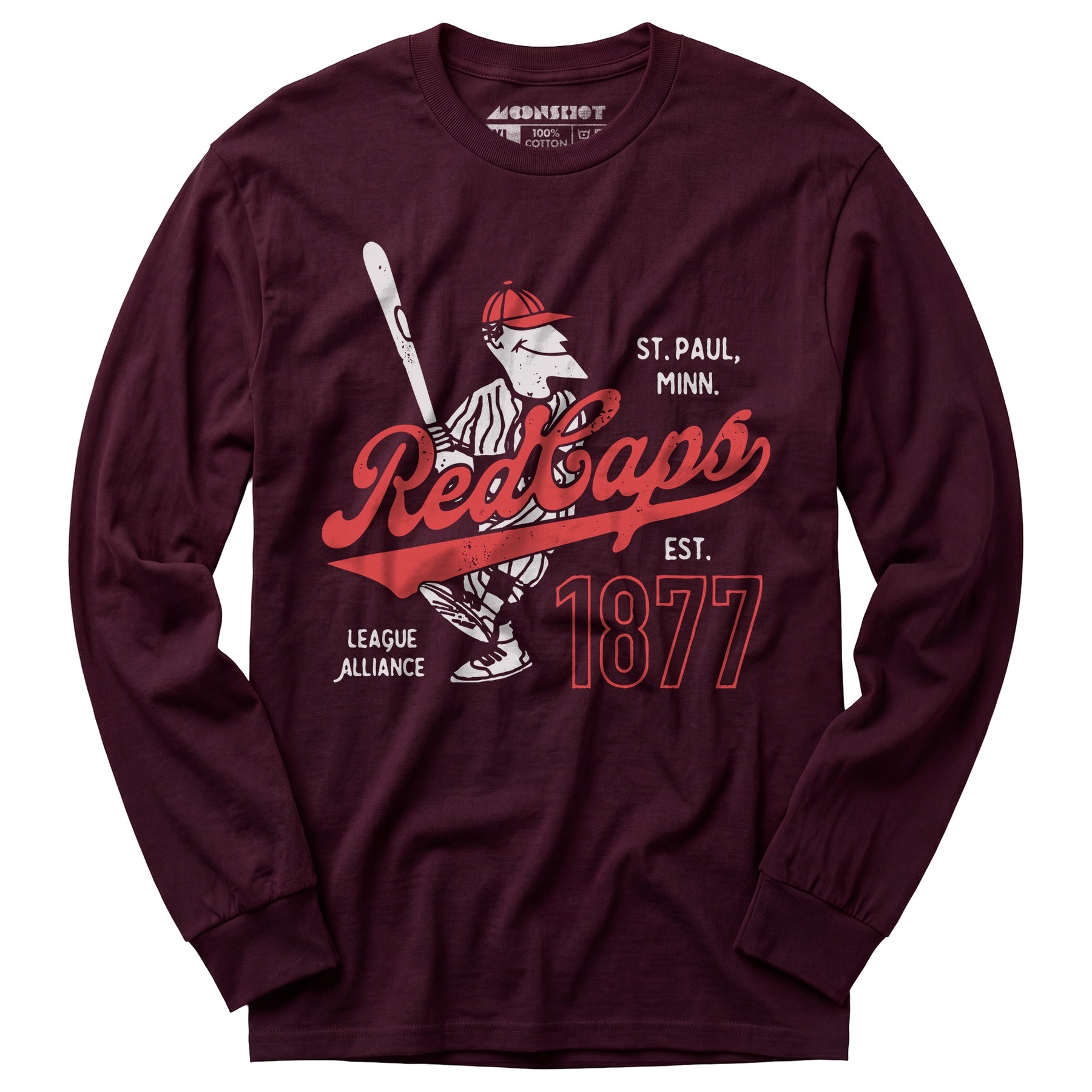 Saint Paul Red Caps - Minnesota - Vintage Defunct Baseball Teams - Long Sleeve T-Shirt