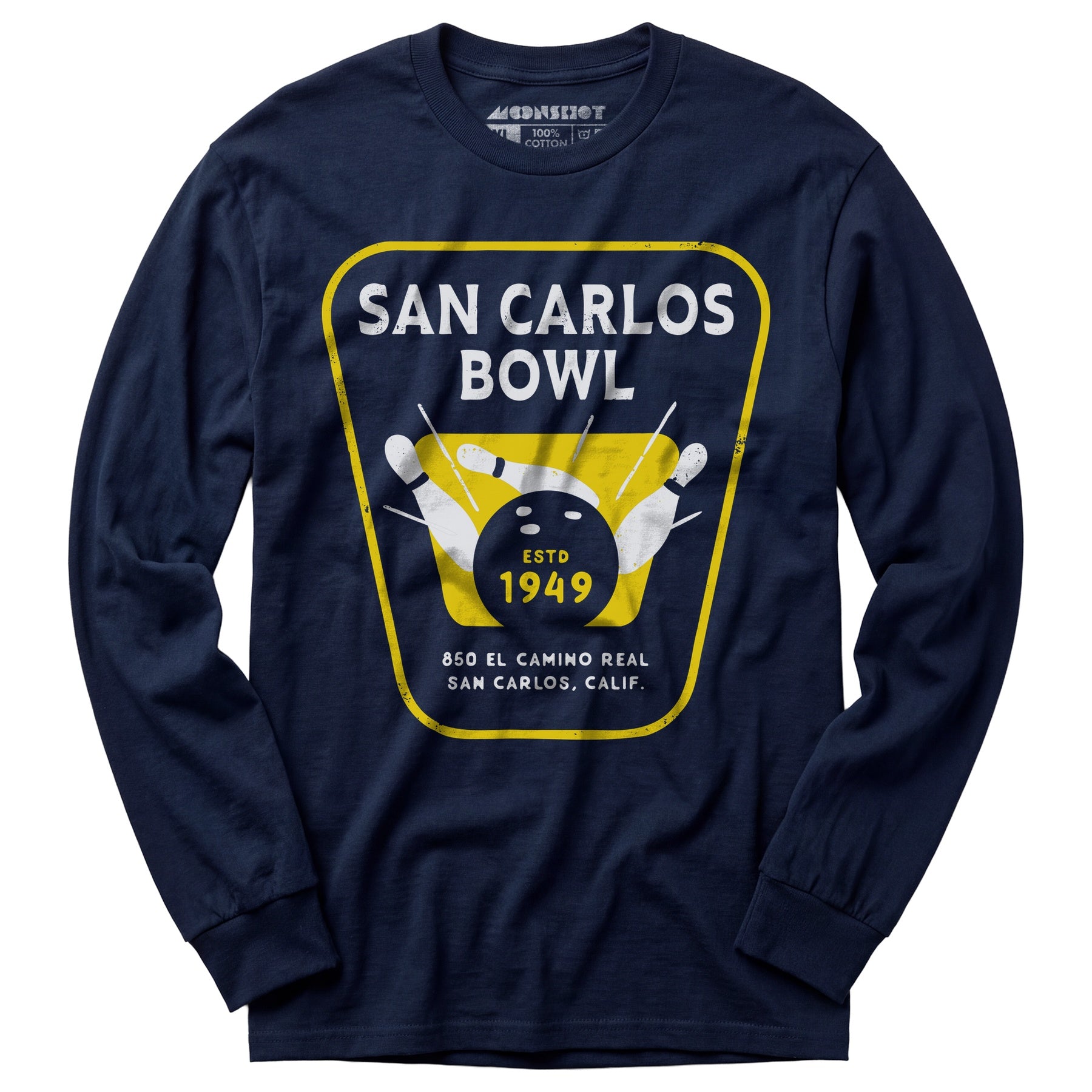 San Carlos Bowl - San Carlos, CA - Vintage Bowling Alley - Long Sleeve T-Shirt
