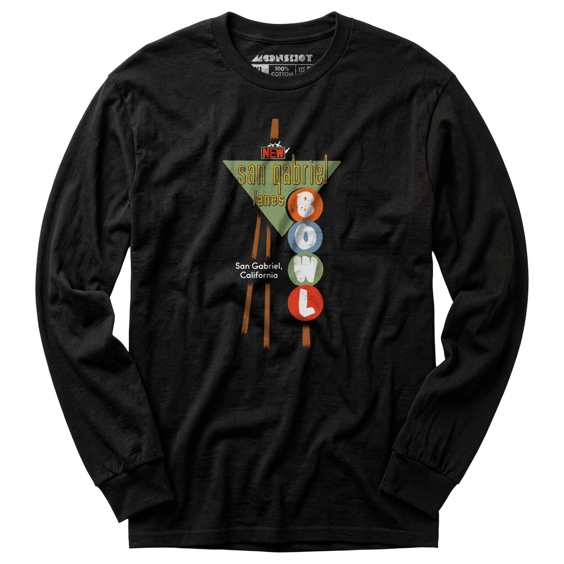 San Gabriel Lanes - San Gabriel, CA - Vintage Bowling Alley - Long Sleeve T-Shirt