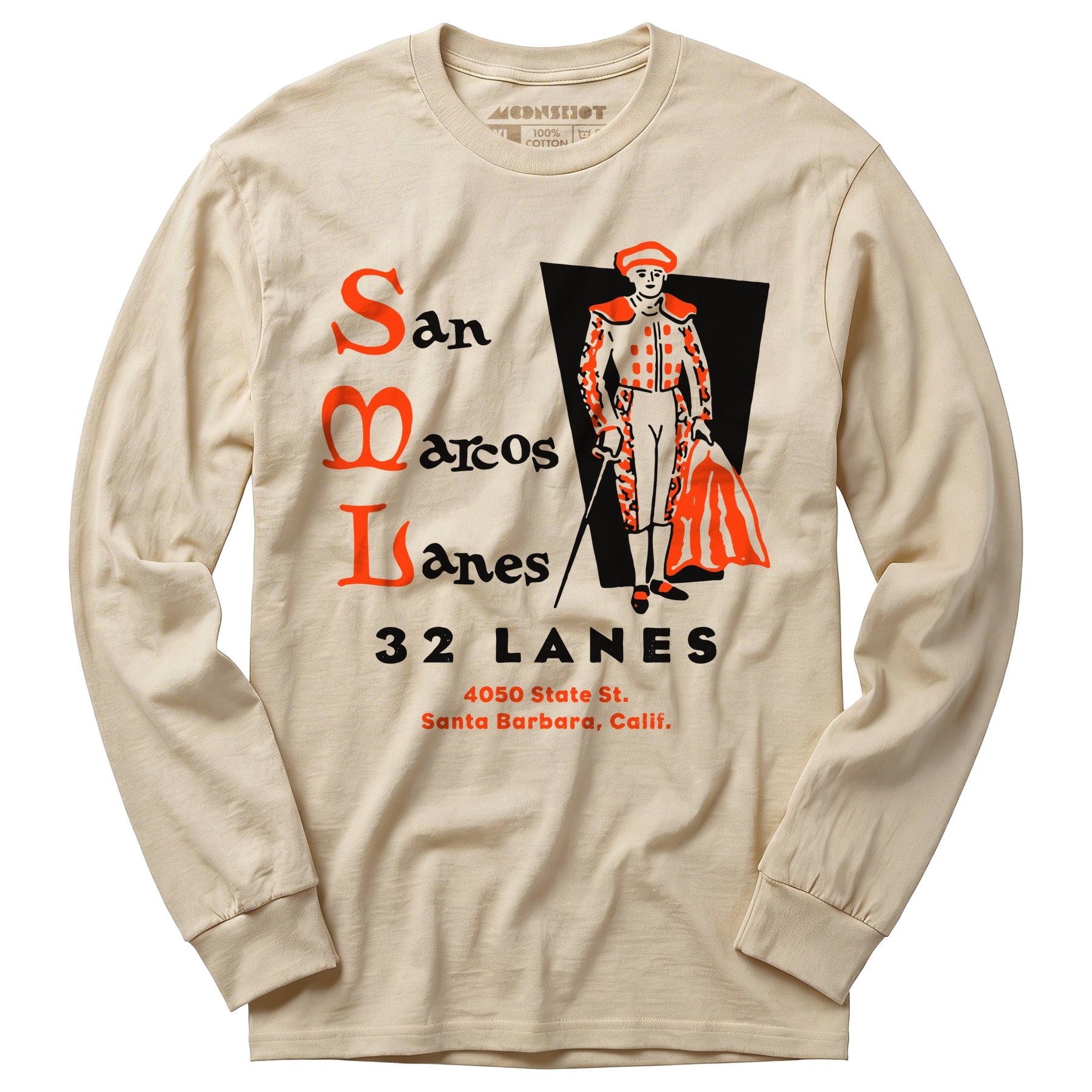San Marcos Lanes - Santa Barbara, CA - Vintage Bowling Alley - Long Sleeve T-Shirt