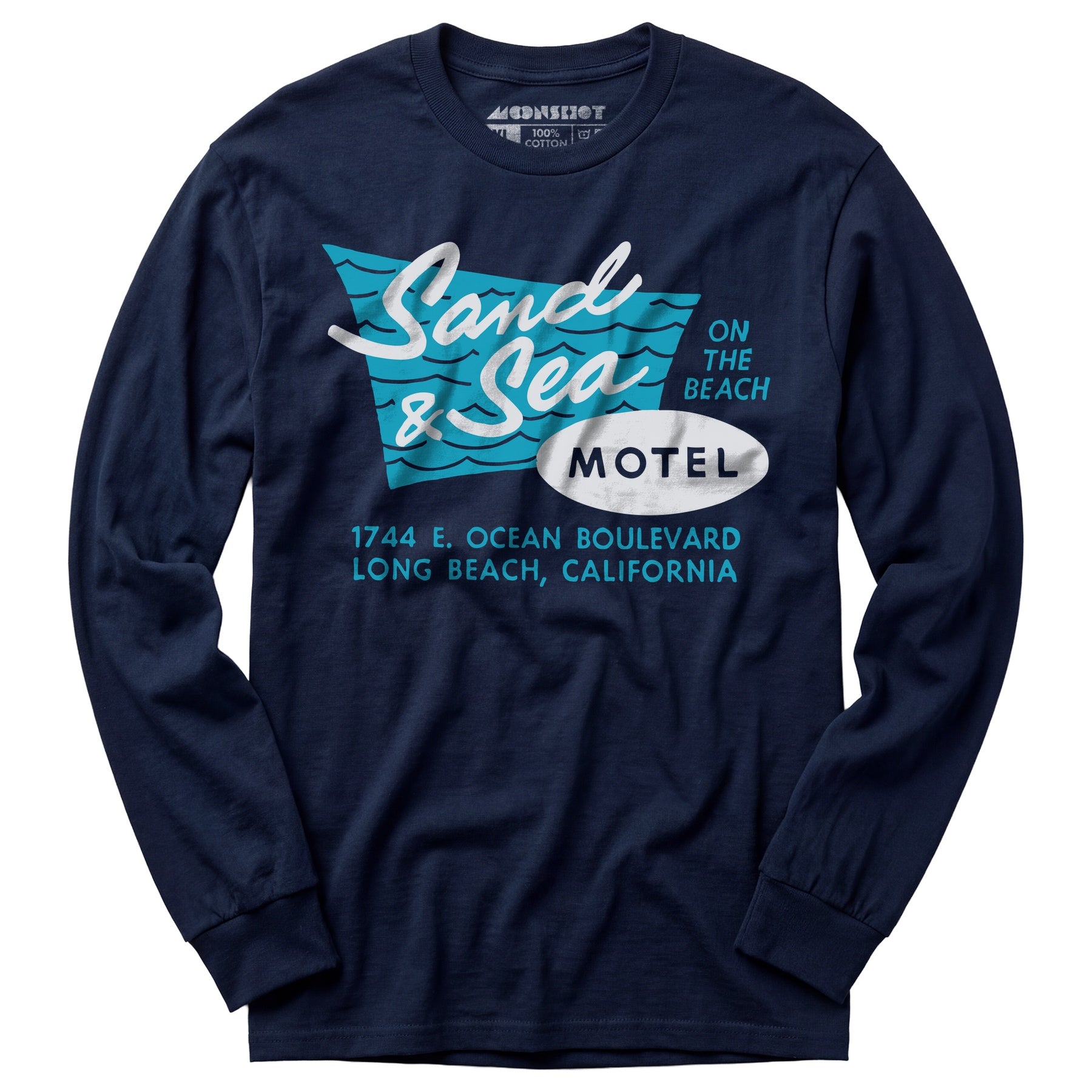 Sand & Sea Motel - Long Beach, CA - Vintage Motel - Long Sleeve T-Shirt