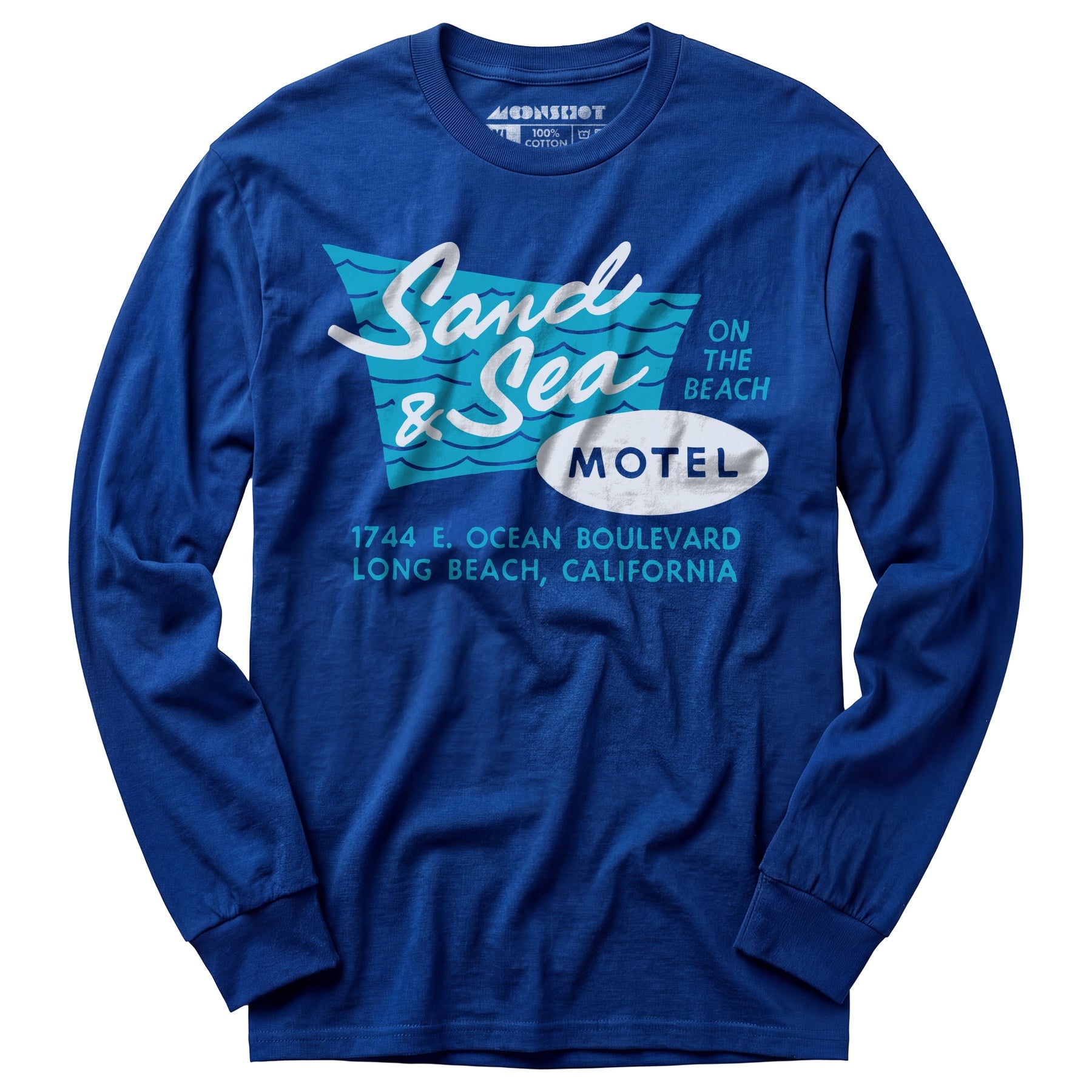 Sand & Sea Motel - Long Beach, CA - Vintage Motel - Long Sleeve T-Shirt