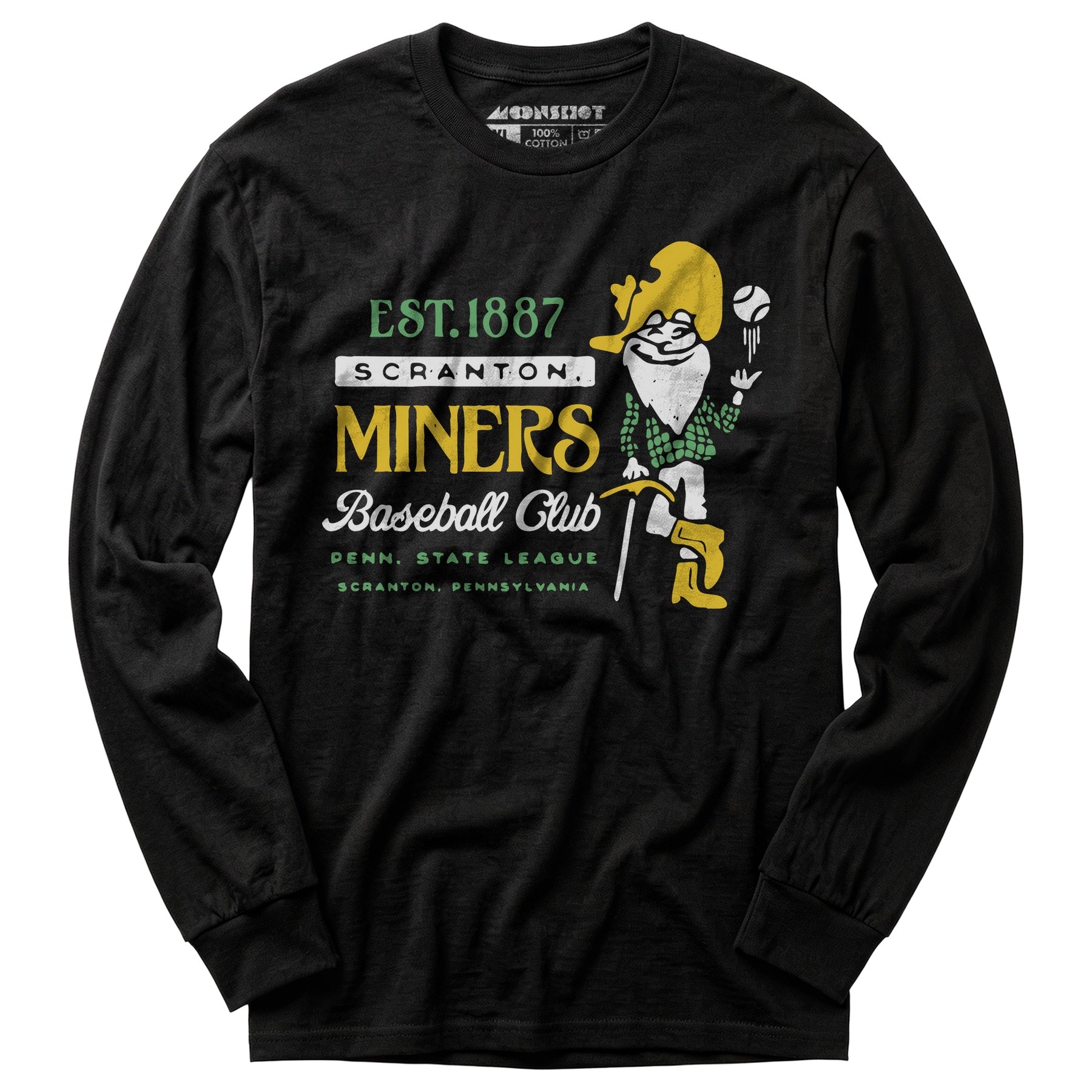 Scranton Miners - Pennsylvania - Vintage Defunct Baseball Teams - Long Sleeve T-Shirt
