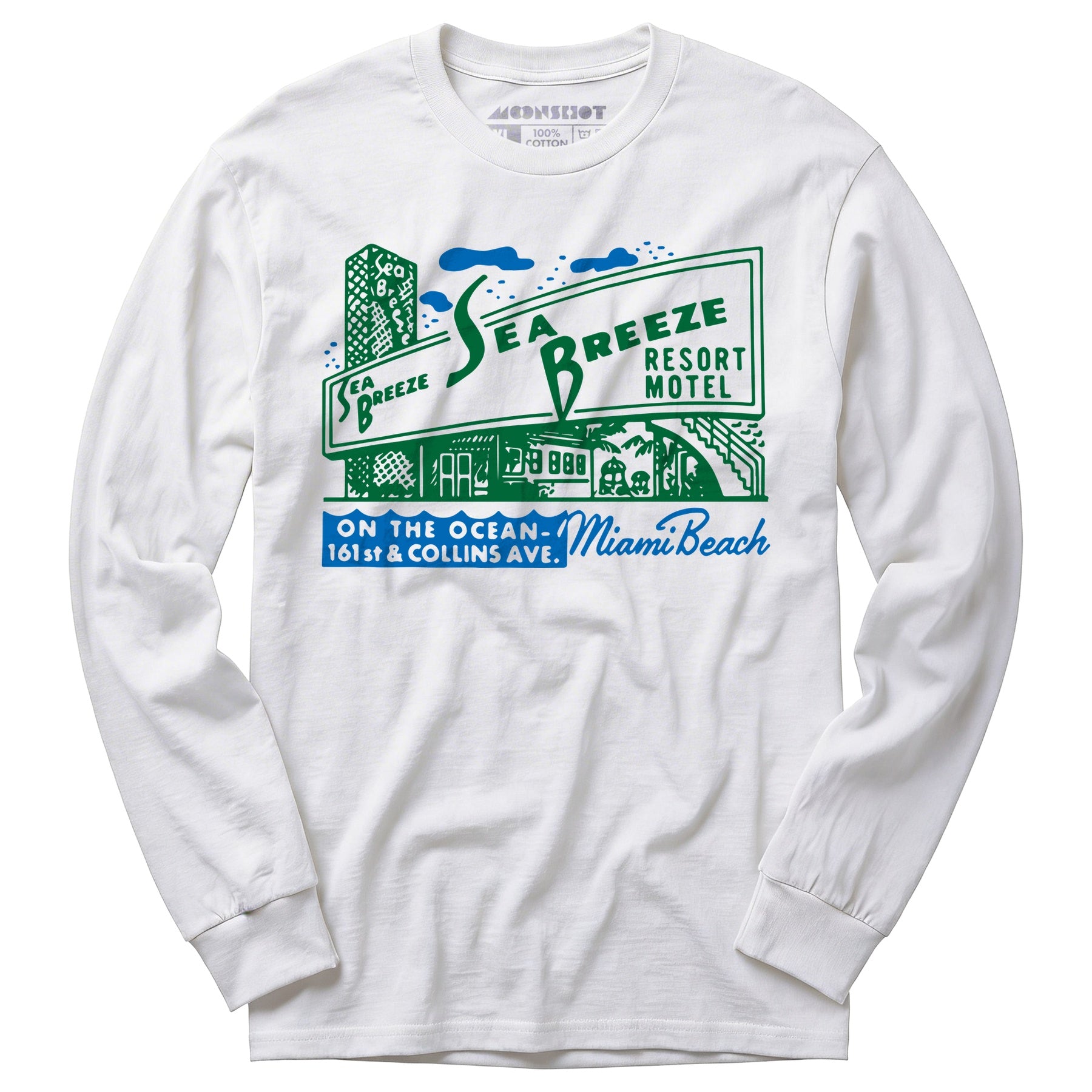 Sea Breeze - Miami, FL - Vintage Motel - Long Sleeve T-Shirt