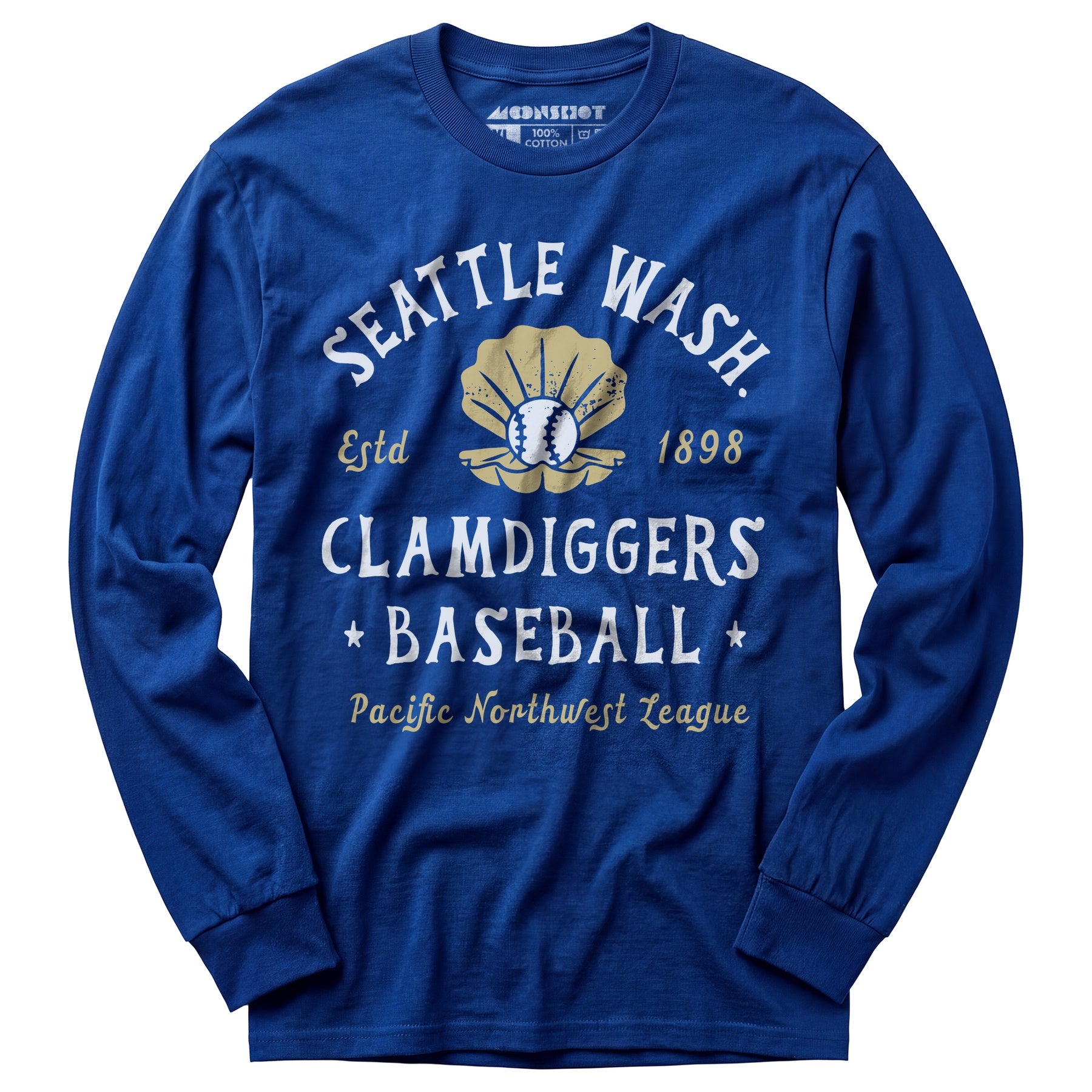 Seattle Clamdiggers - Washington - Vintage Defunct Baseball Teams - Long Sleeve T-Shirt