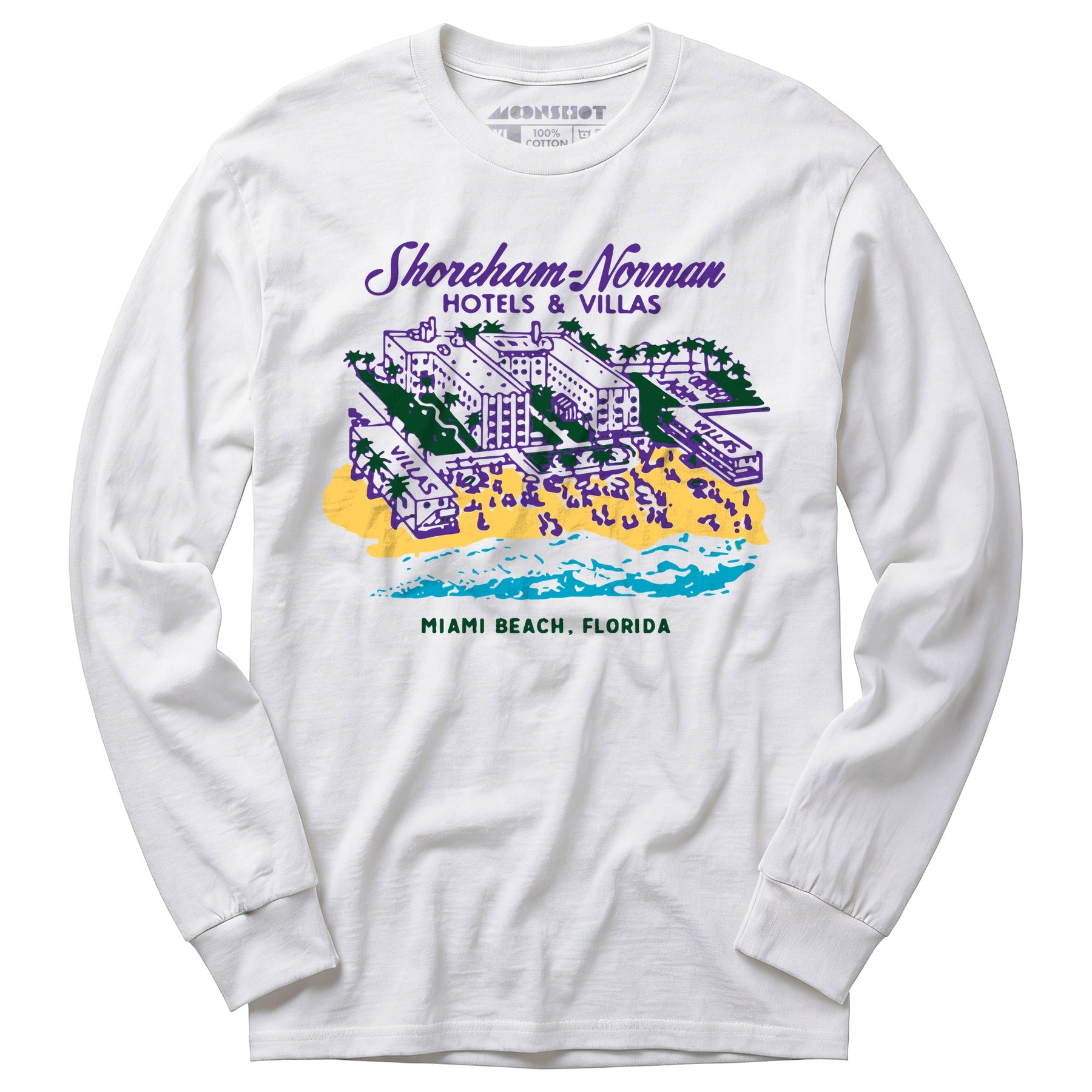 Shoreham Norman Hotels & Villas - Miami, FL - Vintage Hotel - Long Sleeve T-Shirt