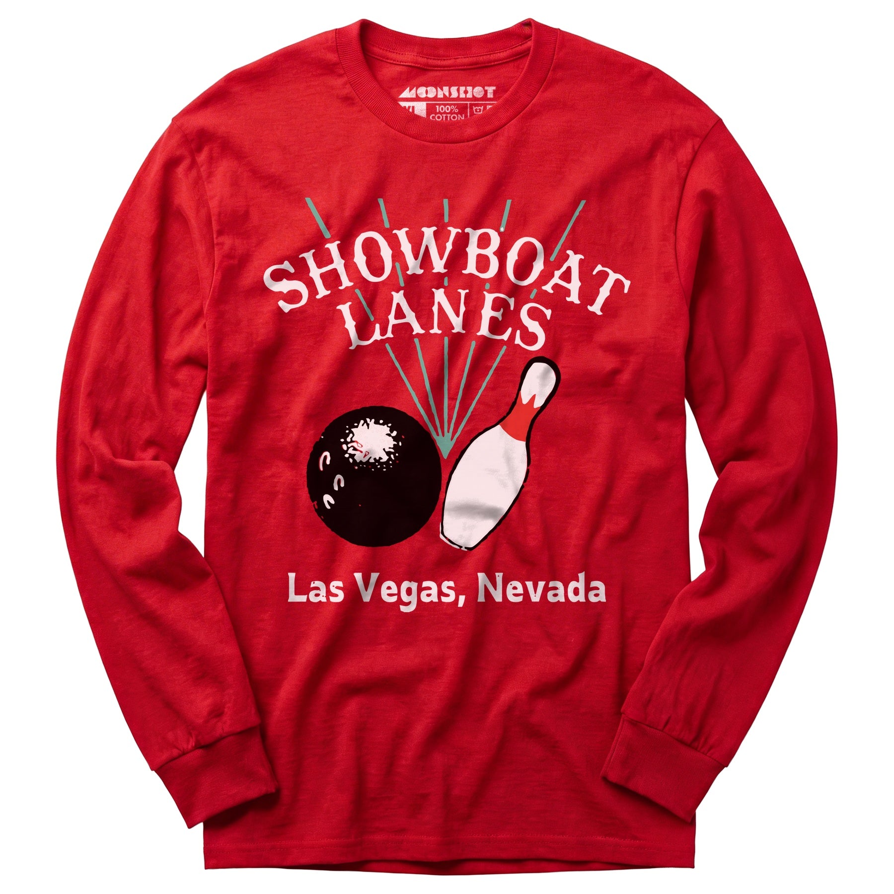 Showboat Lanes - Las Vegas, NV - Vintage Bowling Alley - Long Sleeve T-Shirt