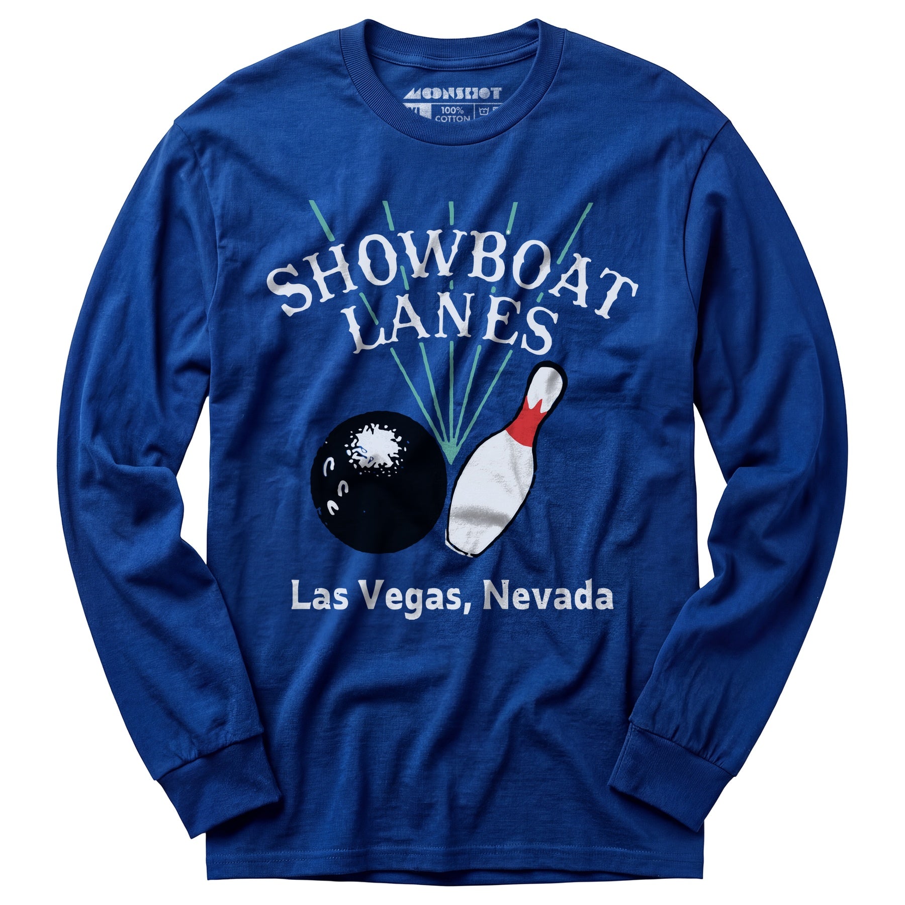Showboat Lanes - Las Vegas, NV - Vintage Bowling Alley - Long Sleeve T-Shirt