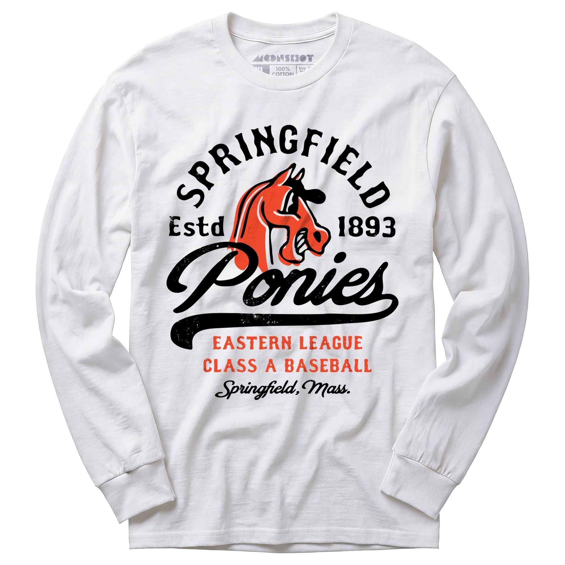 Springfield Ponies - Massachusetts - Vintage Defunct Baseball Teams - Long Sleeve T-Shirt