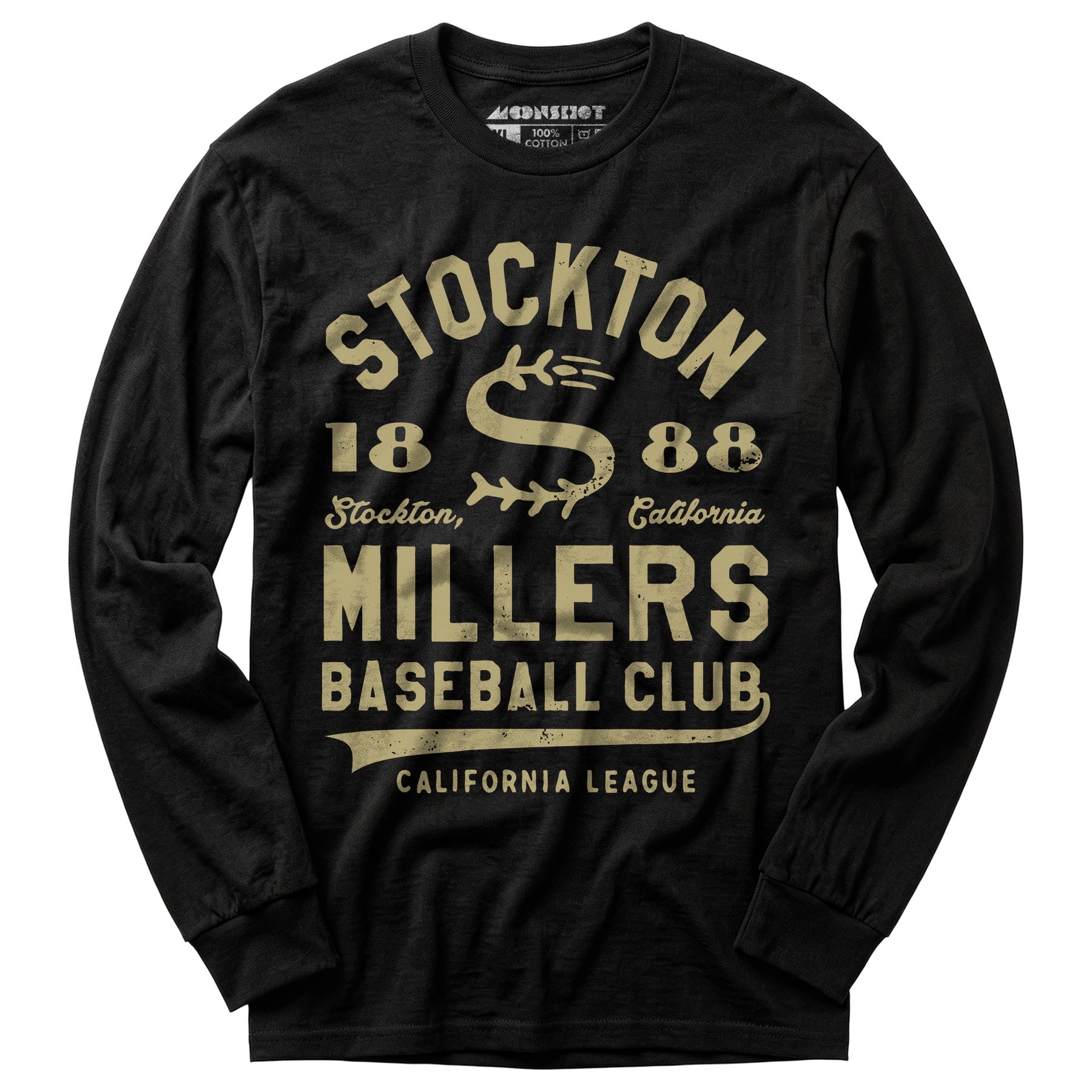Stockton Millers - California - Vintage Defunct Baseball Teams - Long Sleeve T-Shirt