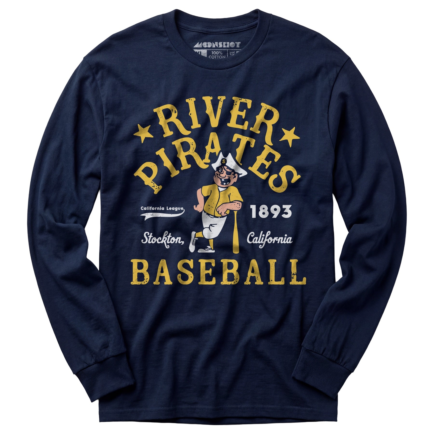Stockton River Pirates - California - Vintage Defunct Baseball Teams - Long Sleeve T-Shirt