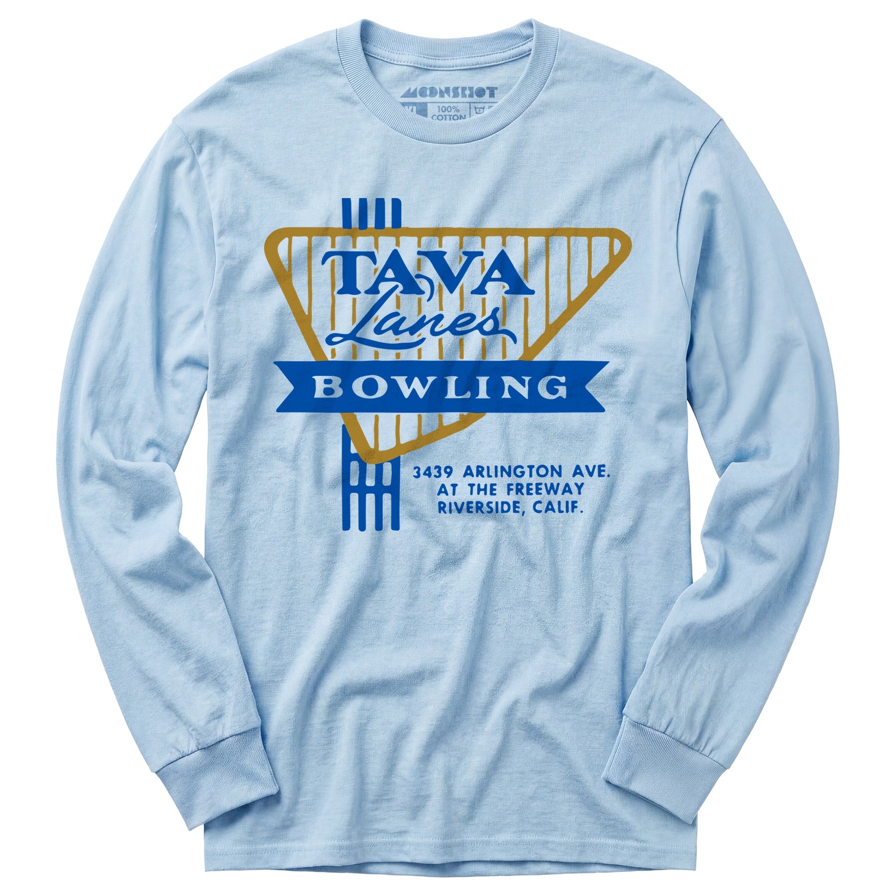 Tava Lanes - Riverside, CA - Vintage Bowling Alley - Long Sleeve T-Shirt