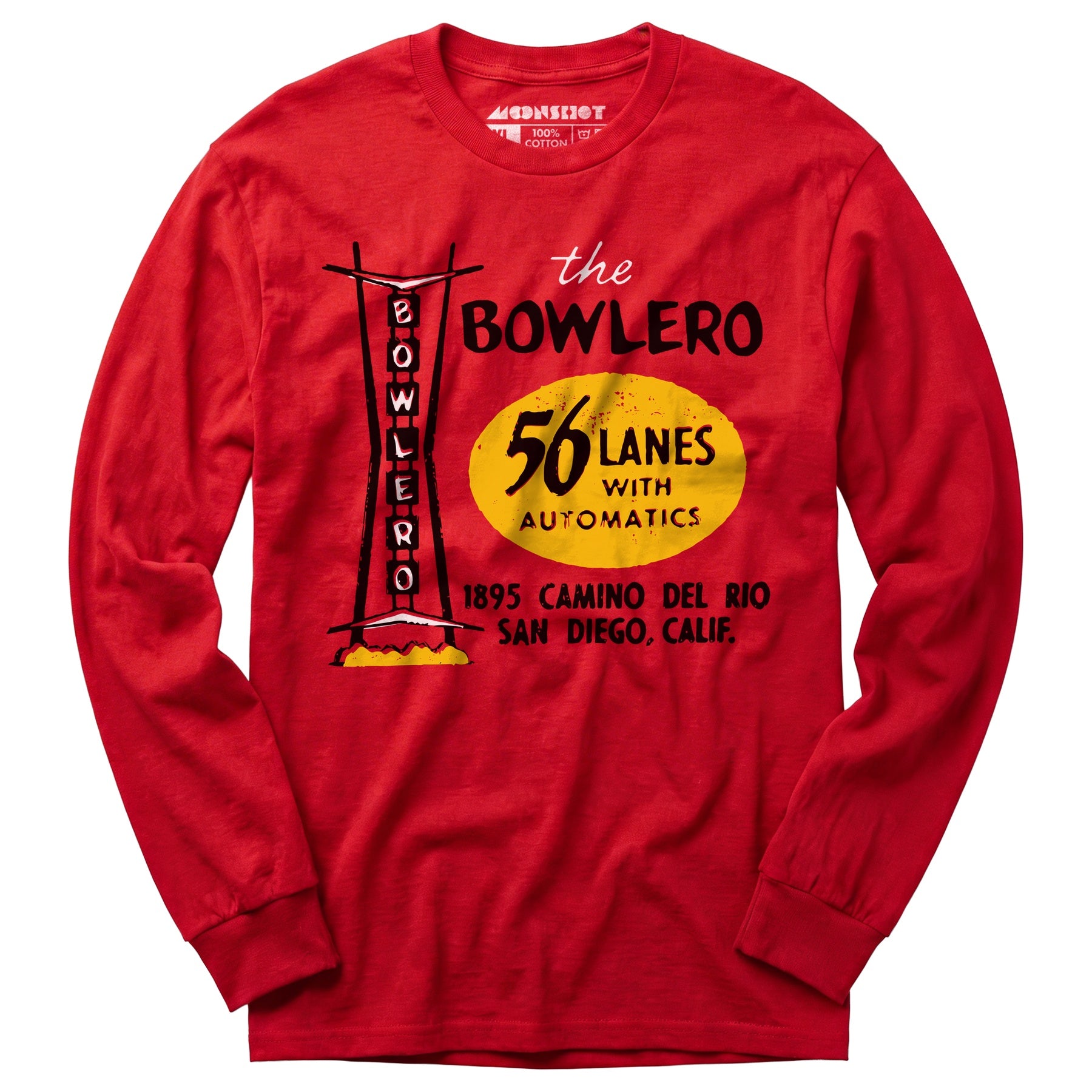 The Bowlero - San Diego, CA - Vintage Bowling Alley - Long Sleeve T-Shirt