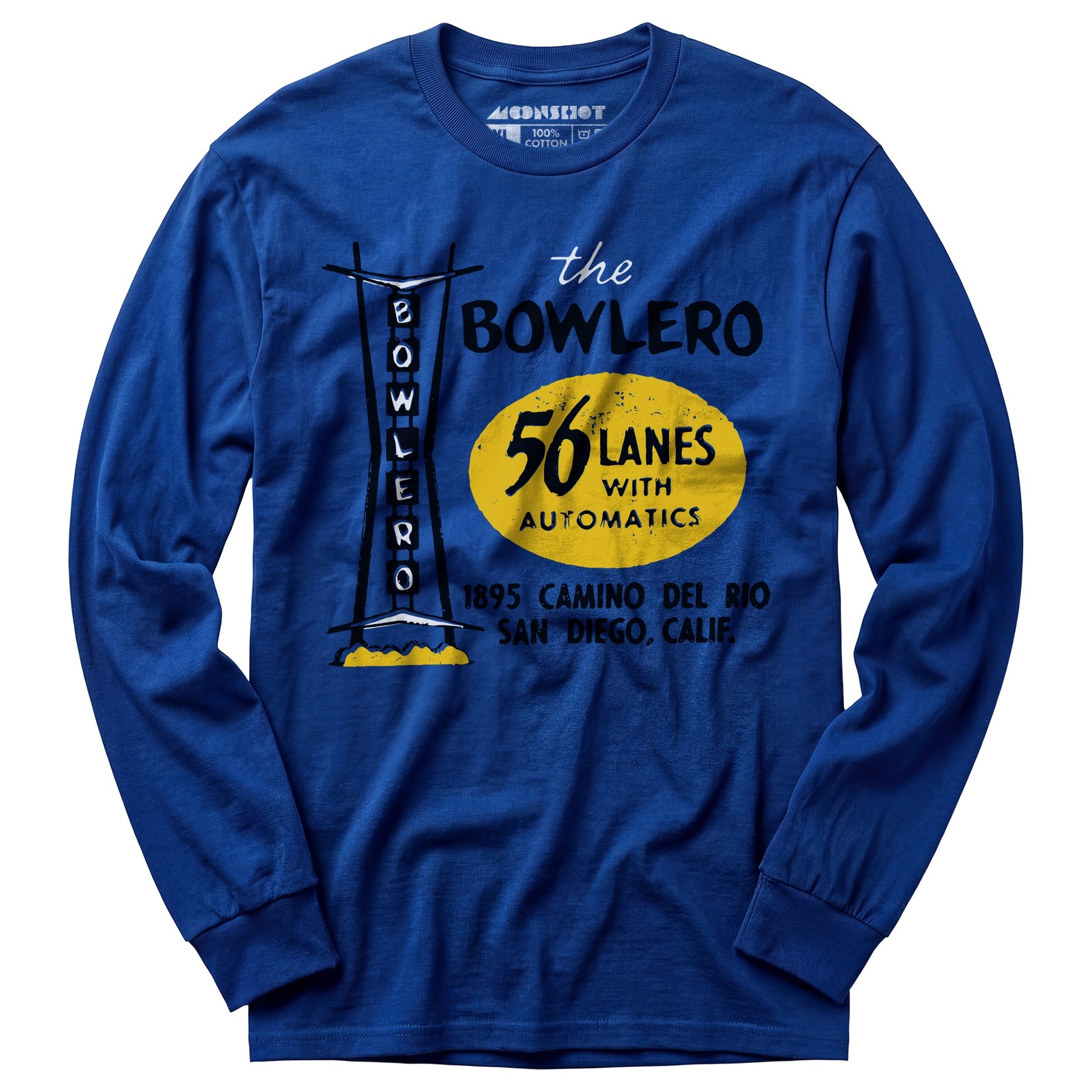The Bowlero - San Diego, CA - Vintage Bowling Alley - Long Sleeve T-Shirt