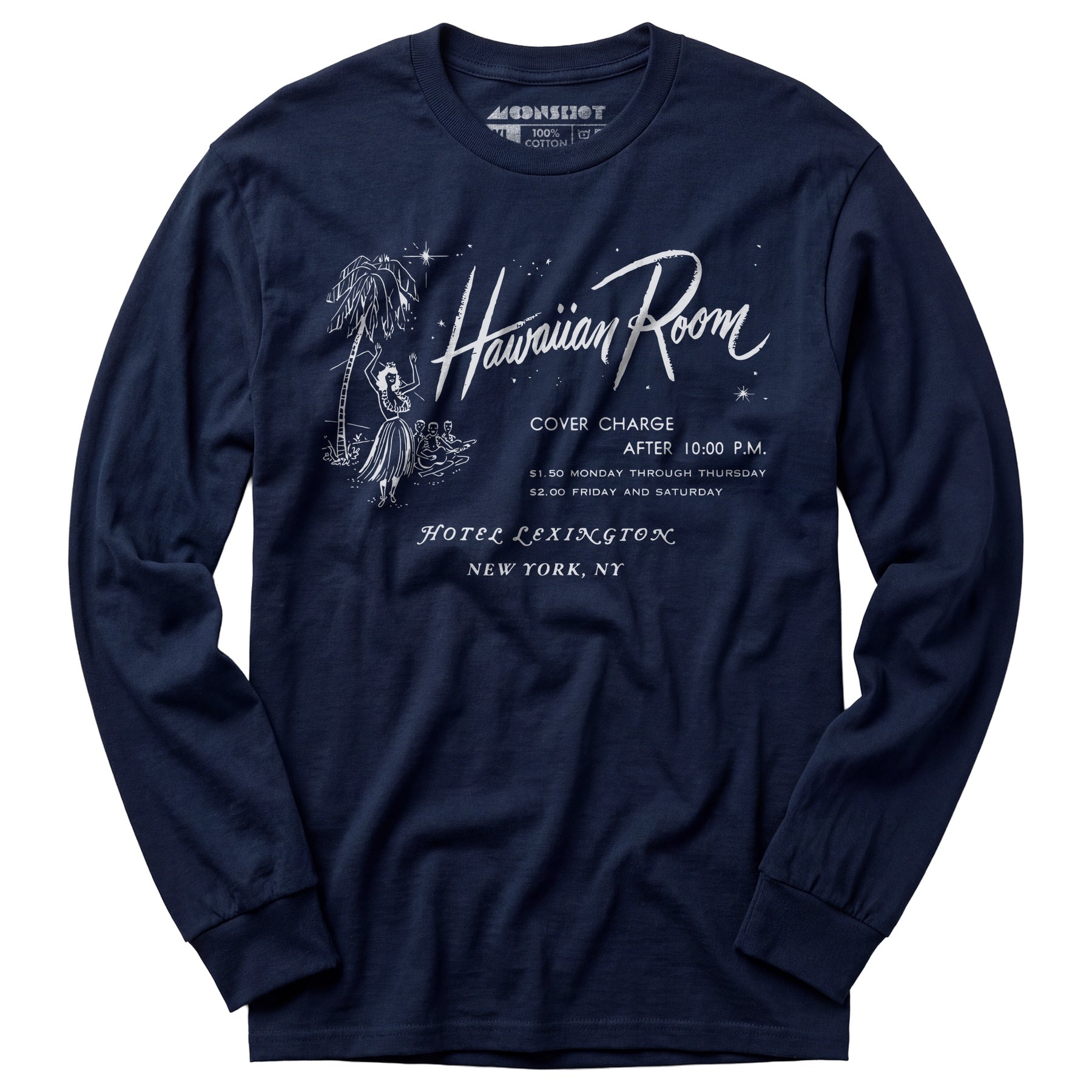 The Hawaiian Room Lexington Hotel - New York, NY - Vintage Tiki Bar - Long Sleeve T-Shirt