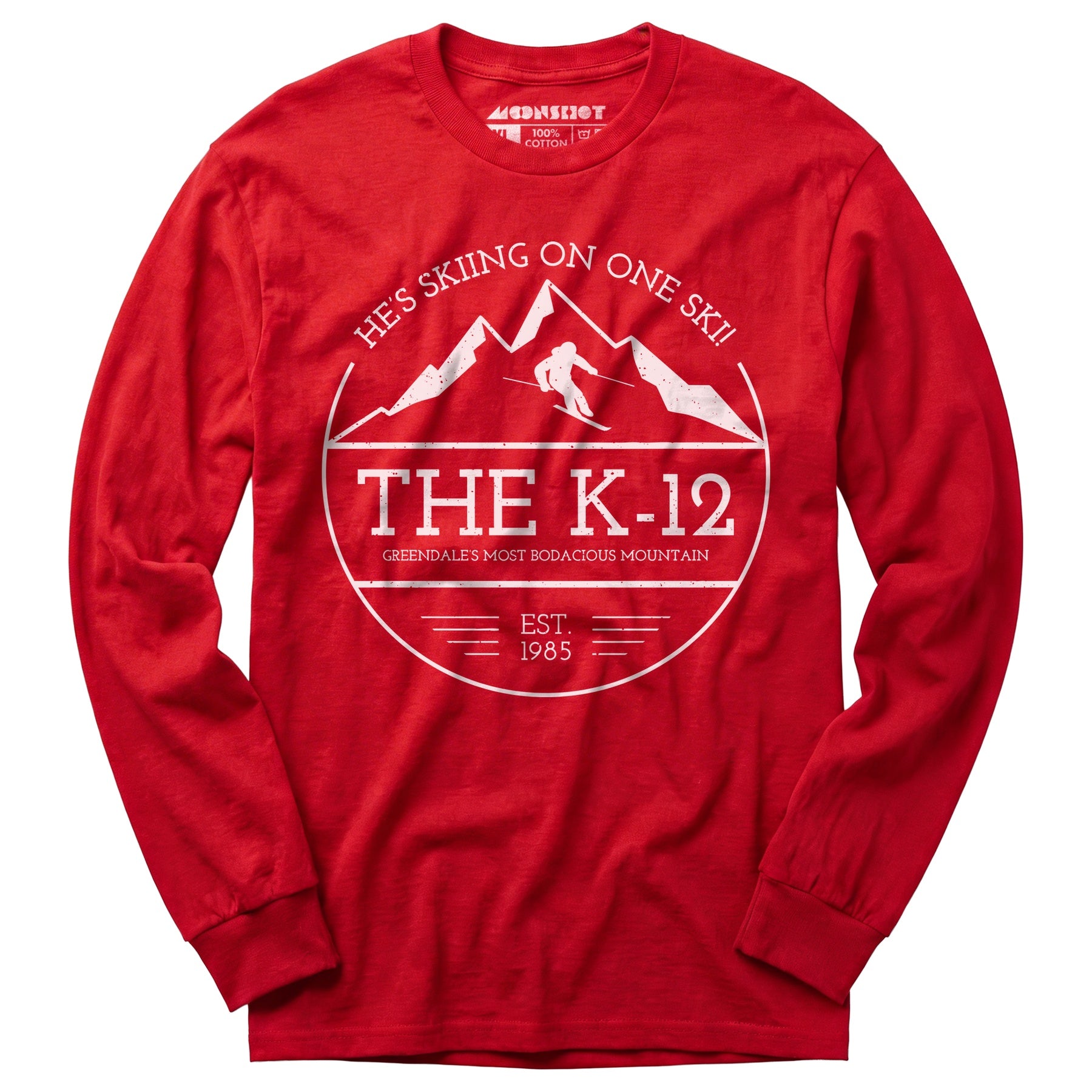 The K-12 He's Skiing on One Ski - Long Sleeve T-Shirt