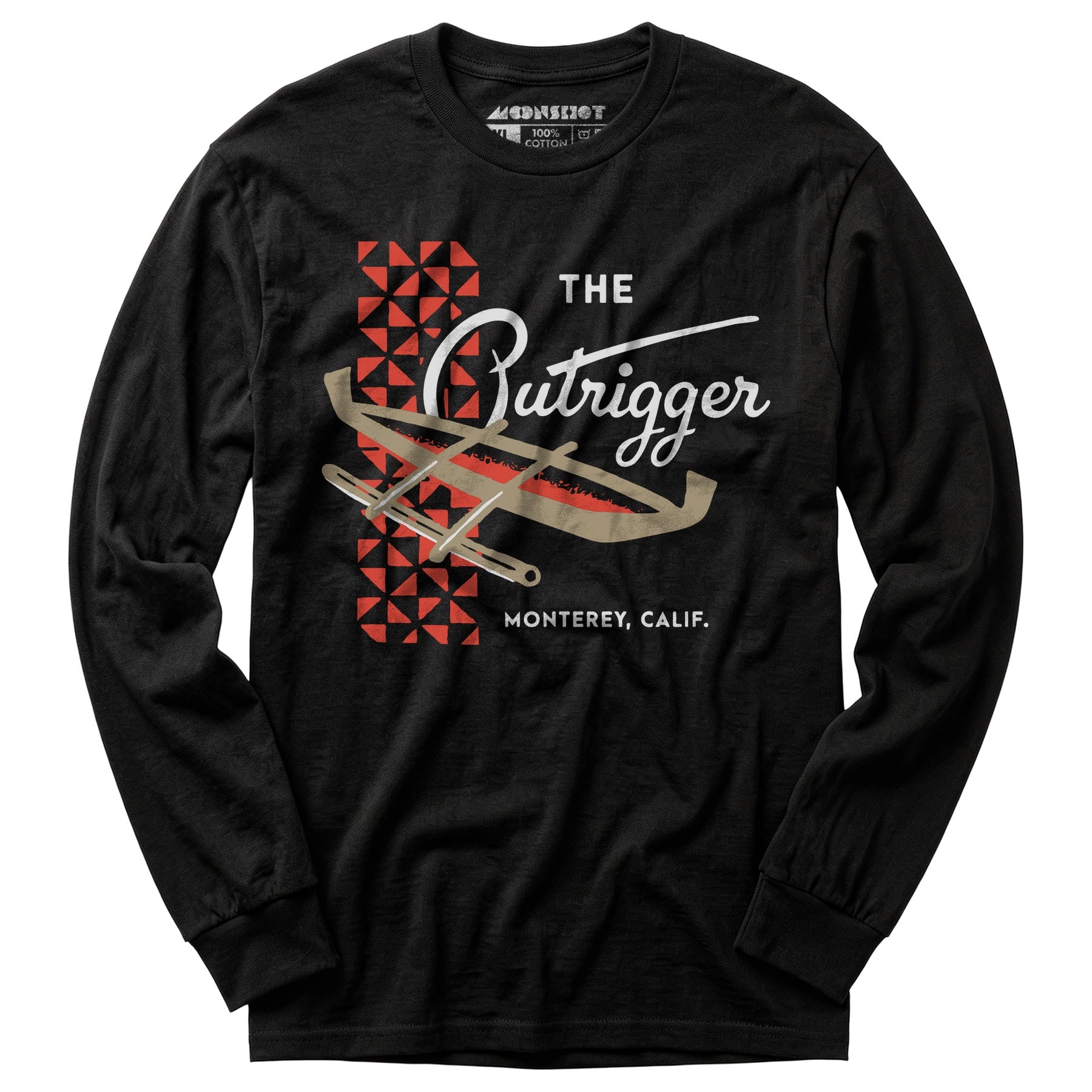 The Outrigger - Monterey, CA - Vintage Tiki Bar - Long Sleeve T-Shirt