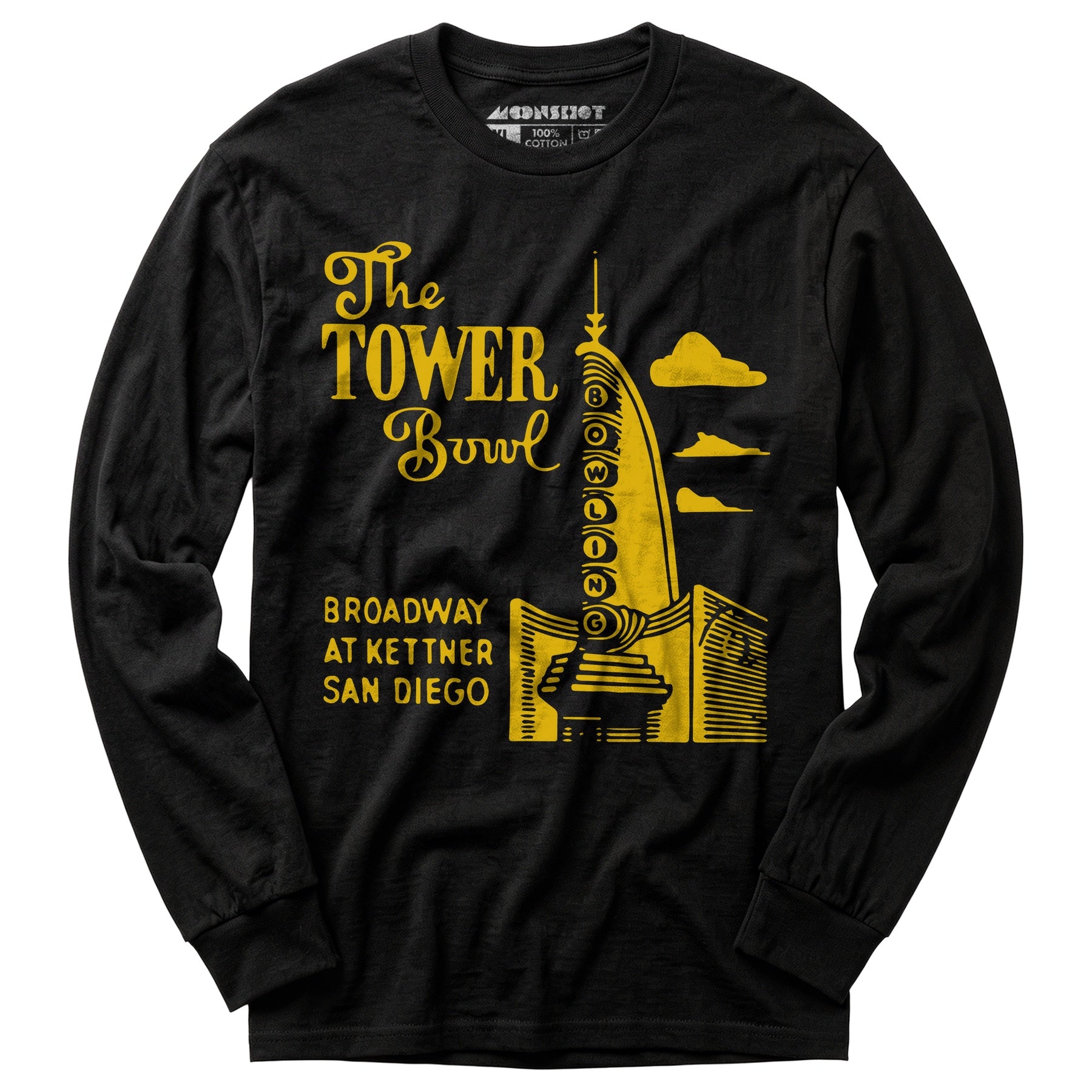 The Tower Bowl - San Diego, CA - Vintage Bowling Alley - Long Sleeve T-Shirt