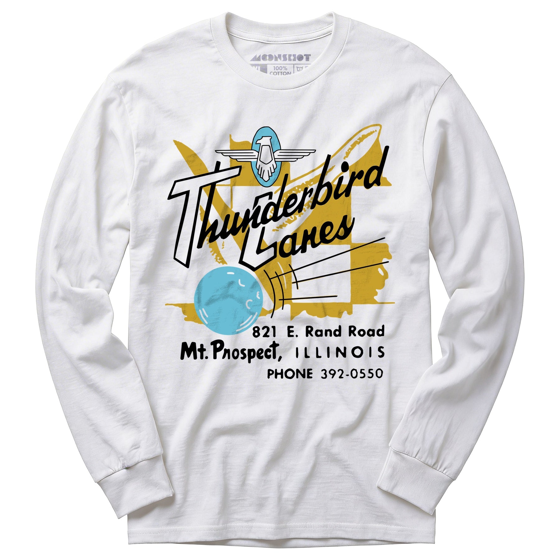 Thunderbird Lanes - Mt. Prospect, IL - Vintage Bowling Alley - Long Sleeve T-Shirt