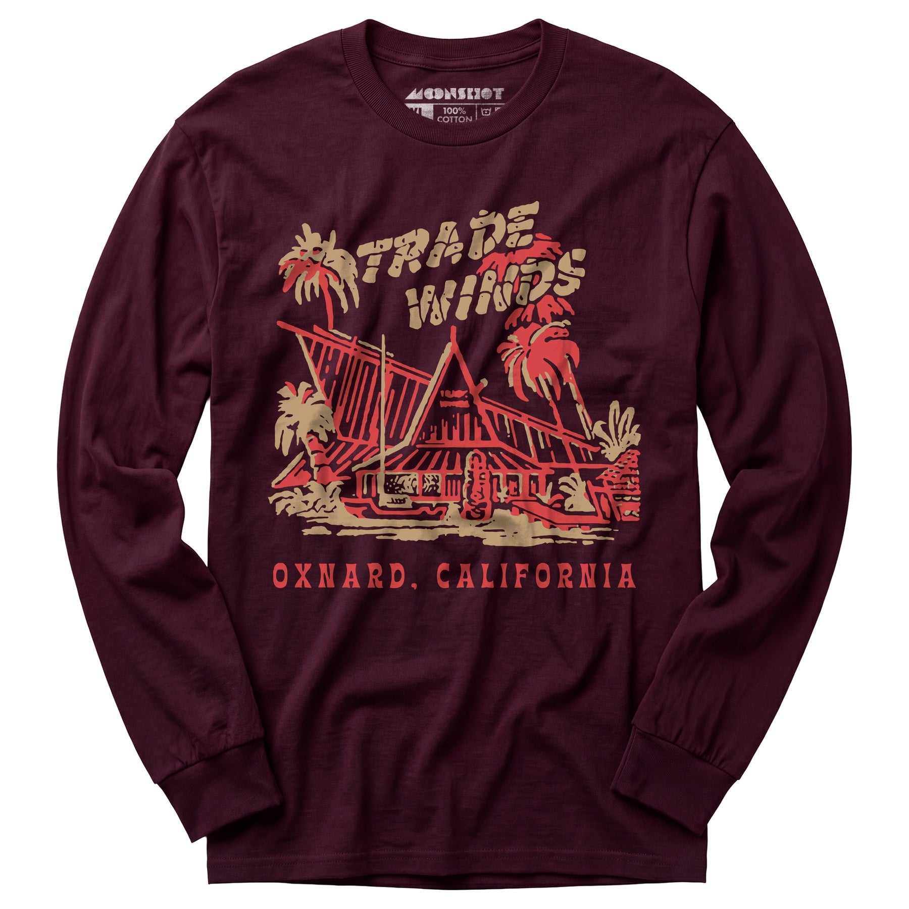 Trade Winds - Oxnard, CA - Vintage Tiki Bar - Long Sleeve T-Shirt