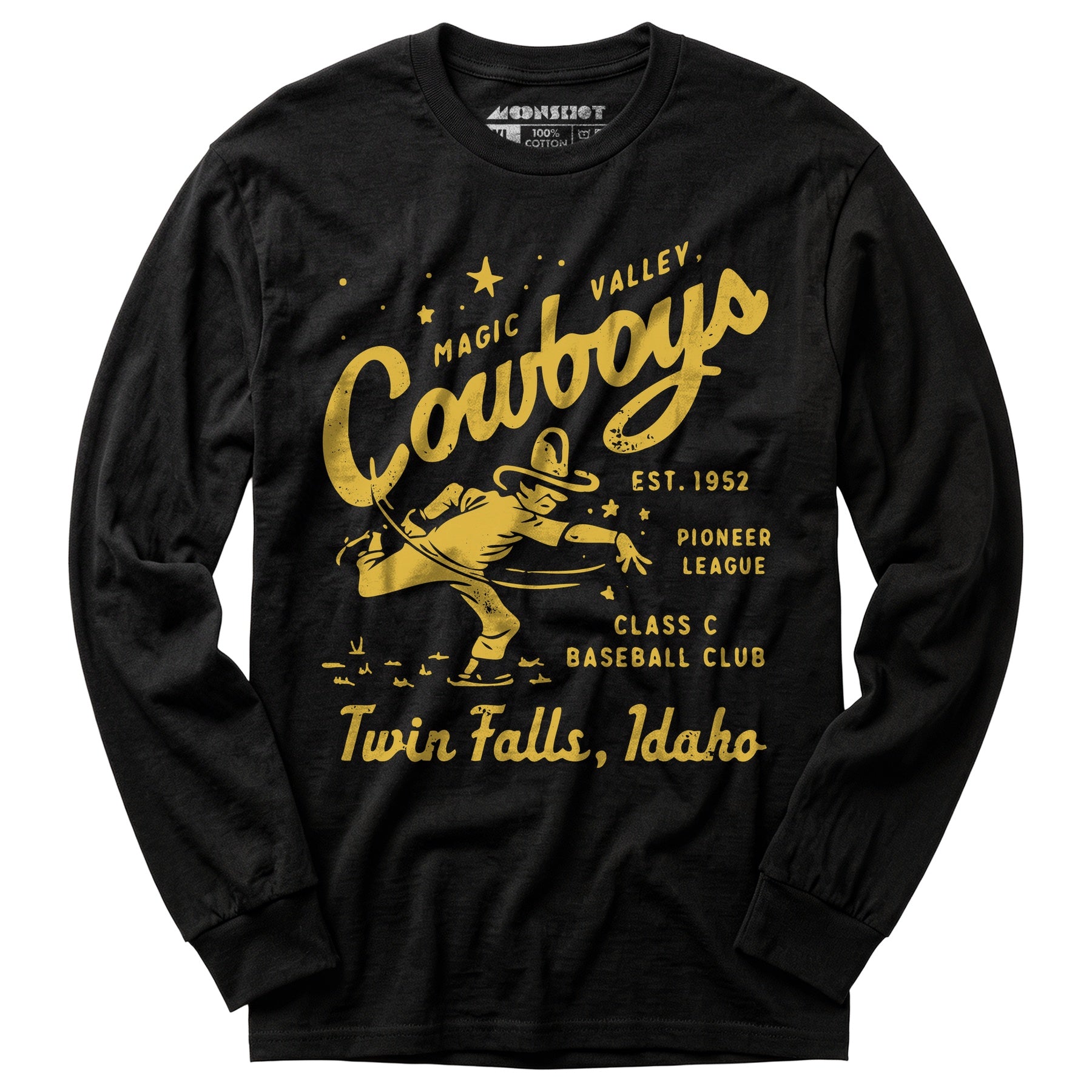 Twin Falls Magic Valley Cowboys - Idaho - Vintage Defunct Baseball Teams - Long Sleeve T-Shirt