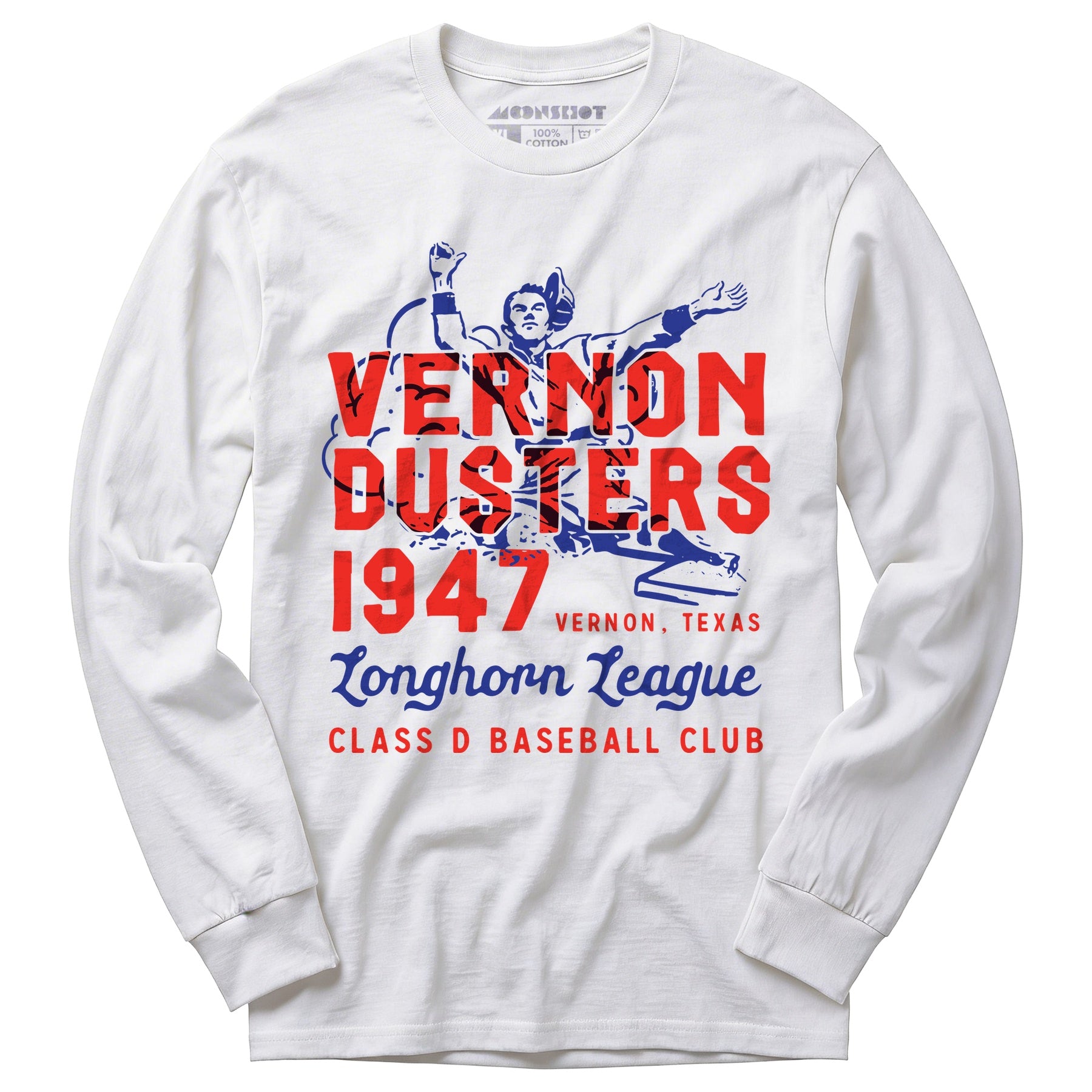 Vernon Dusters - Texas - Vintage Defunct Baseball Teams - Long Sleeve T-Shirt