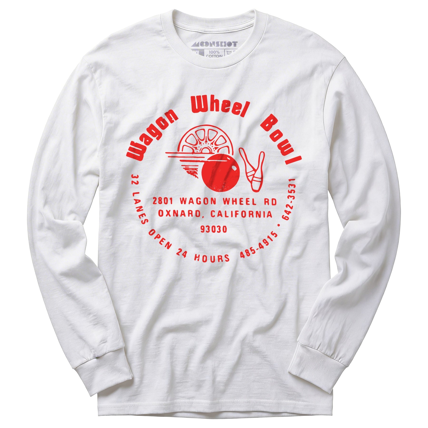 Wagon Wheel Bowl - Oxnard, CA - Vintage Bowling Alley - Long Sleeve T-Shirt