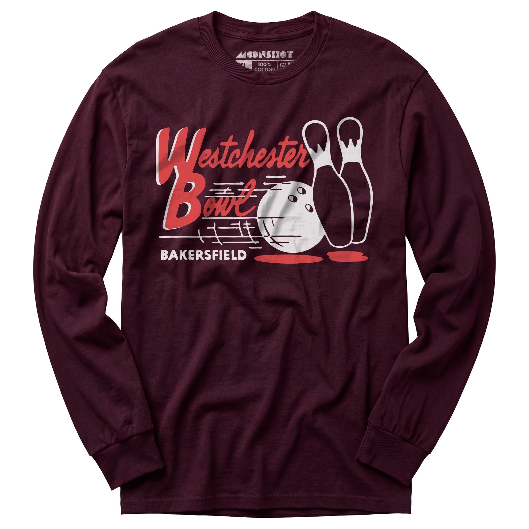 Westchester Bowl - Bakersfield, CA - Vintage Bowling Alley - Long Sleeve T-Shirt