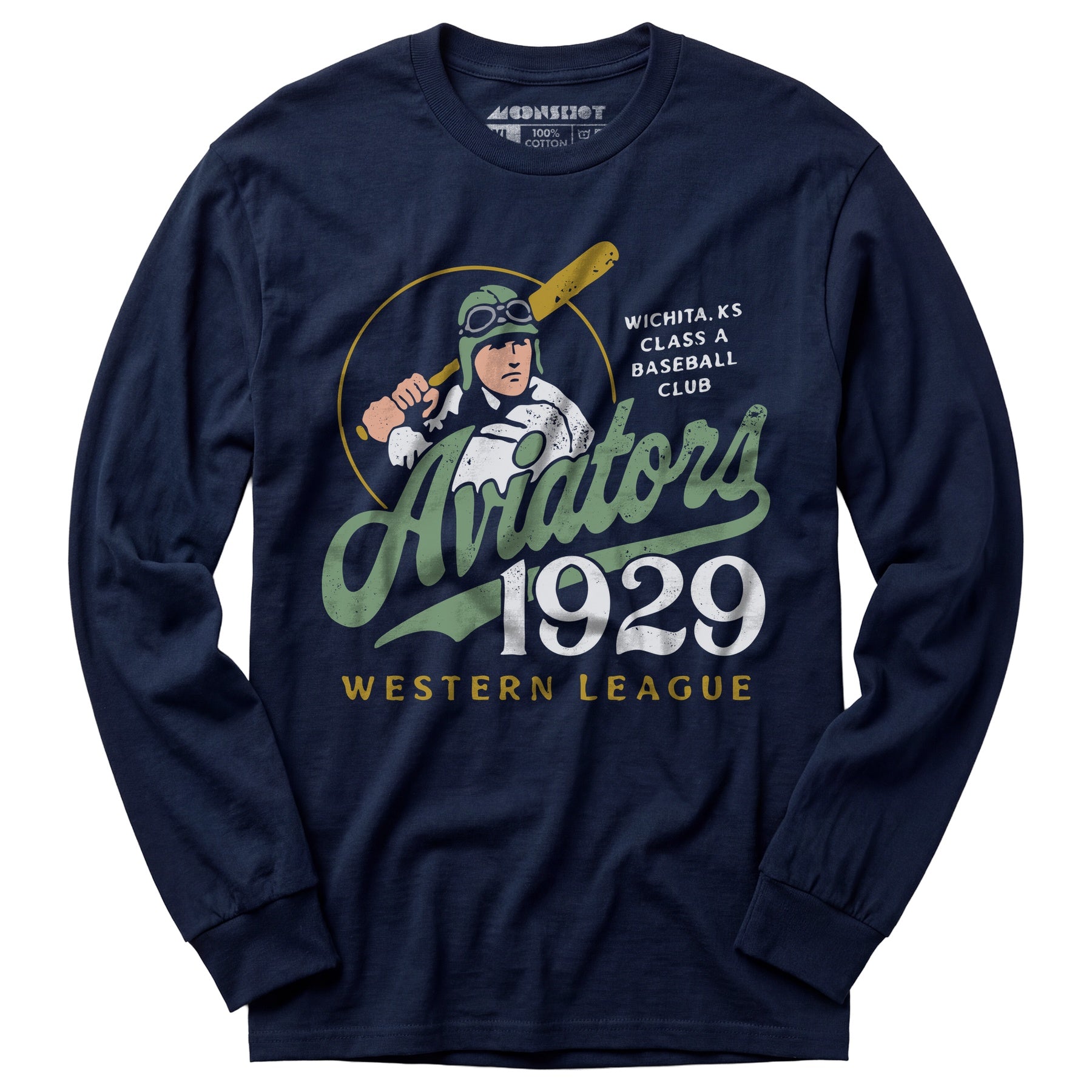Wichita Aviators - Kansas - Vintage Defunct Baseball Teams - Long Sleeve T-Shirt