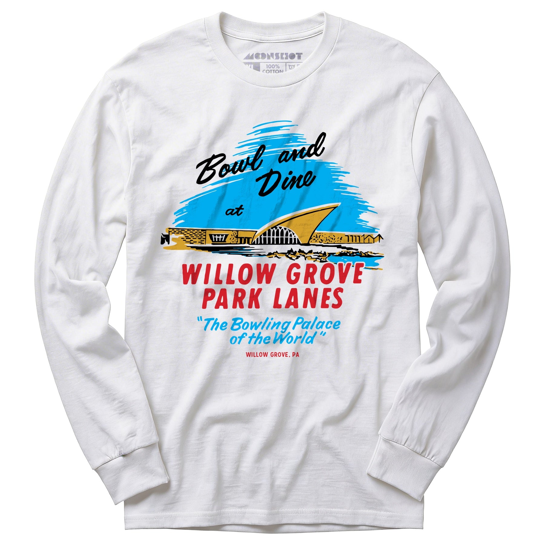 Willow Grove Park Lanes - Willow Grove, PA - Vintage Bowling Alley - Long Sleeve T-Shirt
