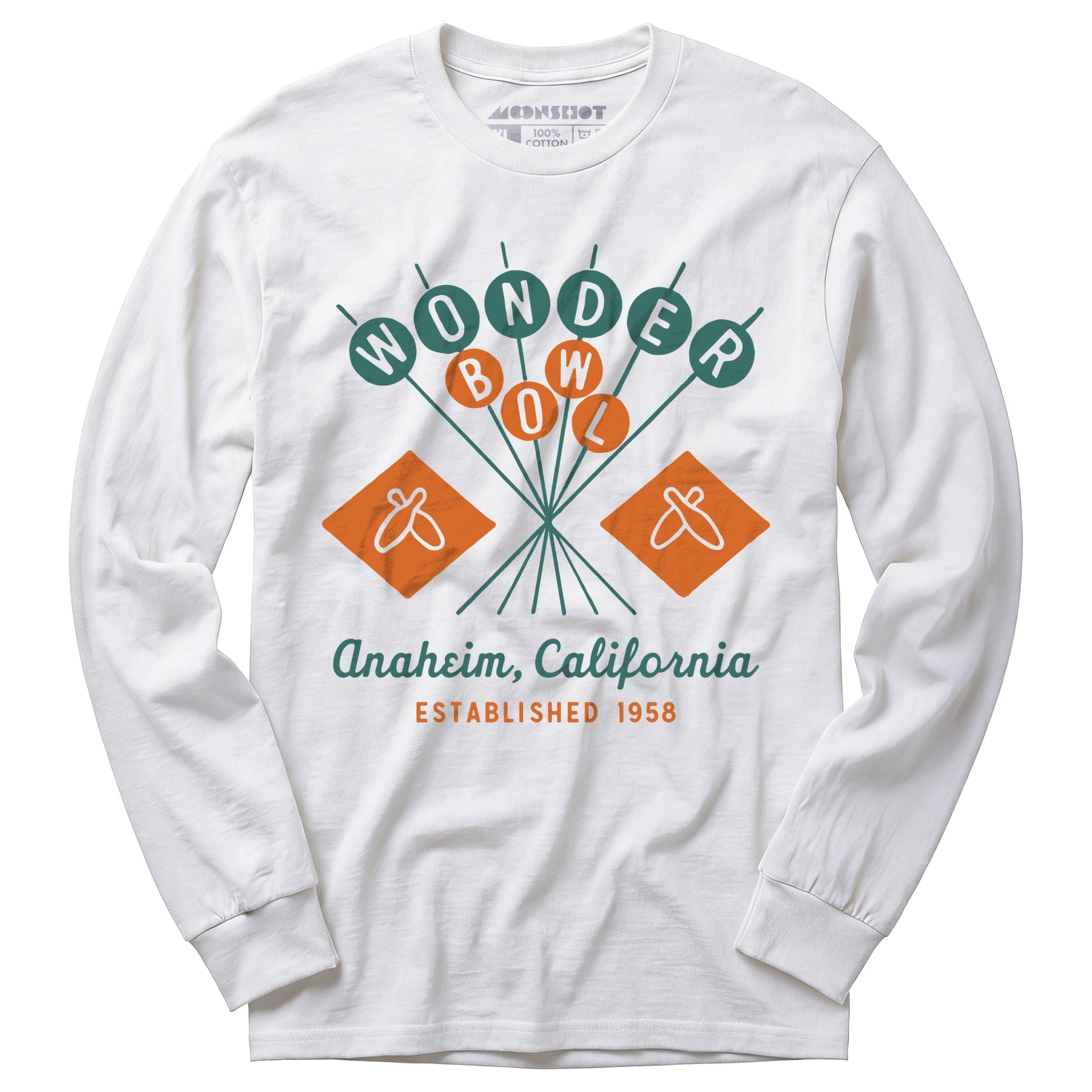 Wonder Bowl - Anaheim, CA - Vintage Bowling Alley - Long Sleeve T-Shirt