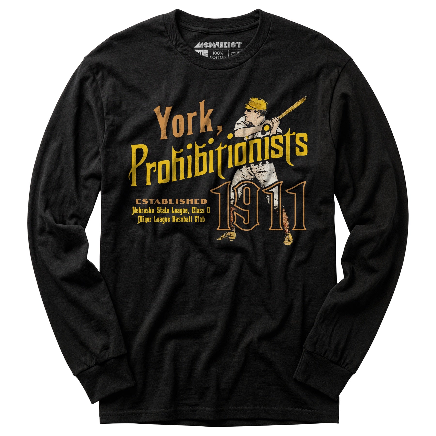 York Prohibitionists - Nebraska - Vintage Defunct Baseball Teams - Long Sleeve T-Shirt