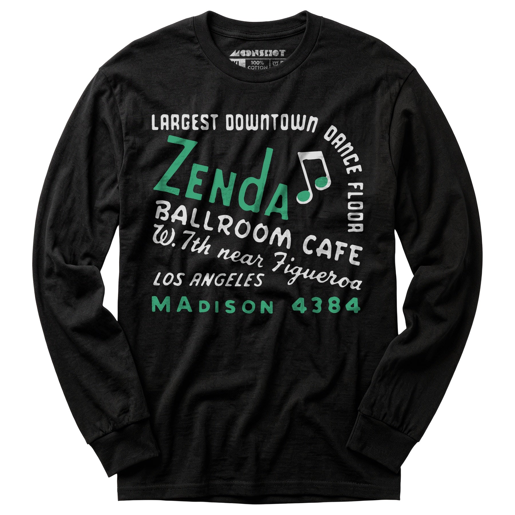 Zenda Ballroom Cafe - Los Angeles, CA - Vintage Nightclub - Long Sleeve T-Shirt