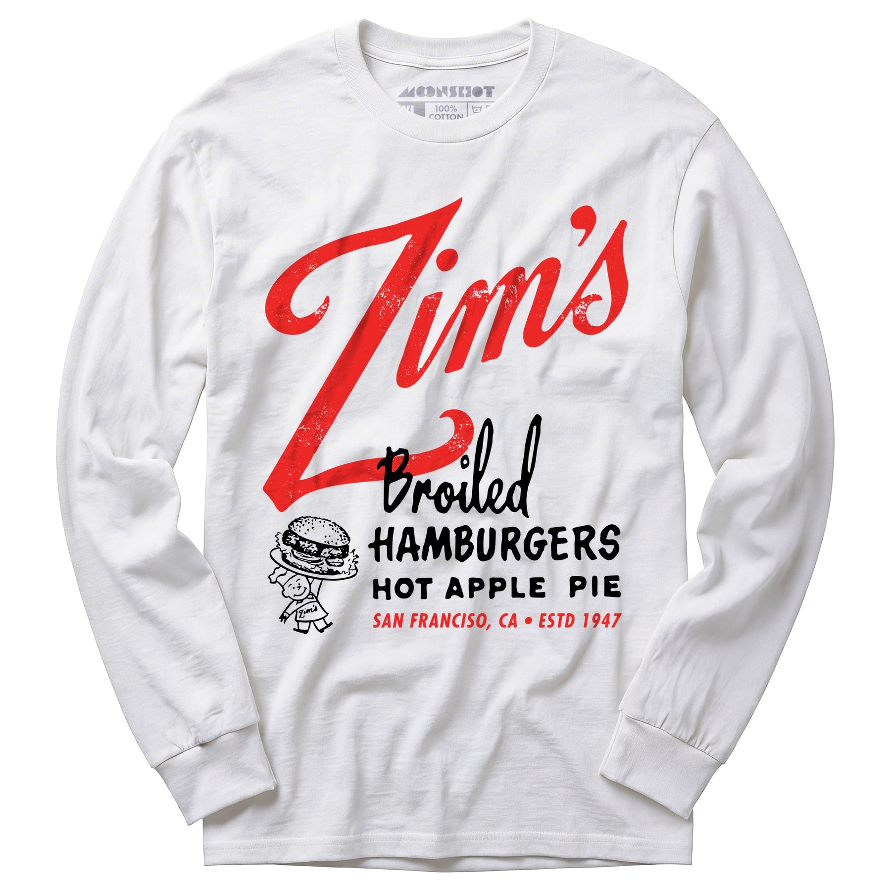 Zim's Hamburgers v1 - San Francisco, CA - Vintage Restaurant - Long Sleeve T-Shirt