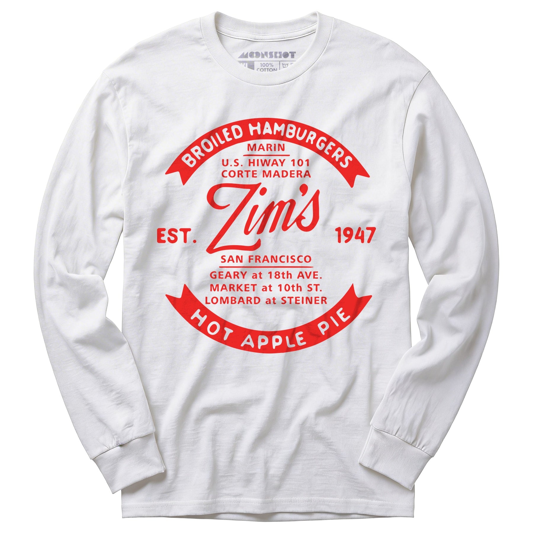 Zim's Hamburgers v4 - San Francisco, CA - Vintage Restaurant - Long Sleeve T-Shirt