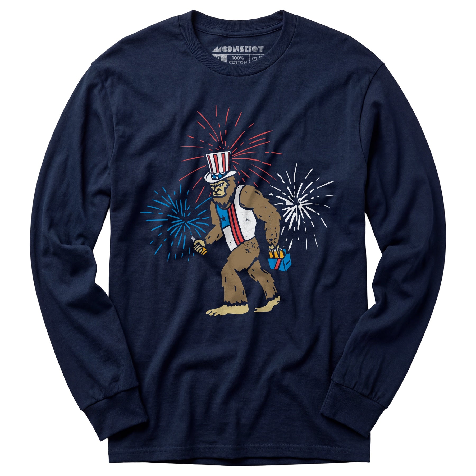 4th of July Bigfoot - Long Sleeve T-Shirt