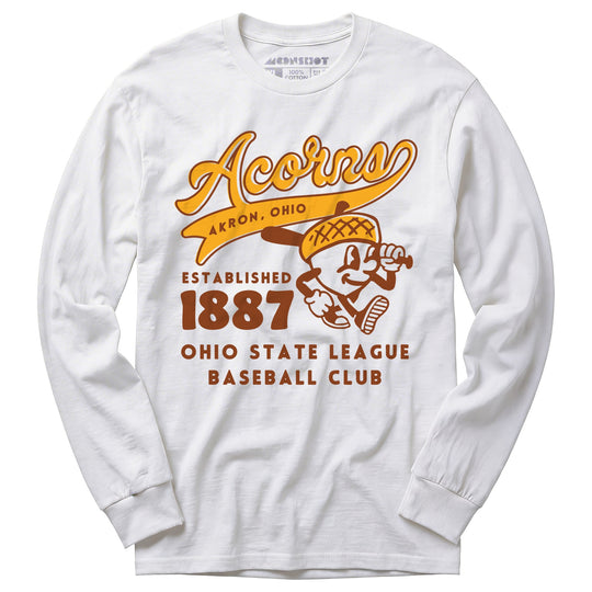Akron Acorns - Ohio - Vintage Defunct Baseball Teams - Long Sleeve T-Shirt