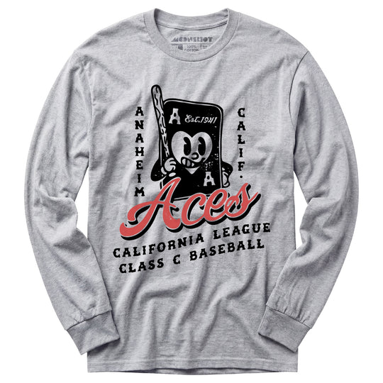 Anaheim Aces - California - Vintage Defunct Baseball Teams - Long Sleeve T-Shirt