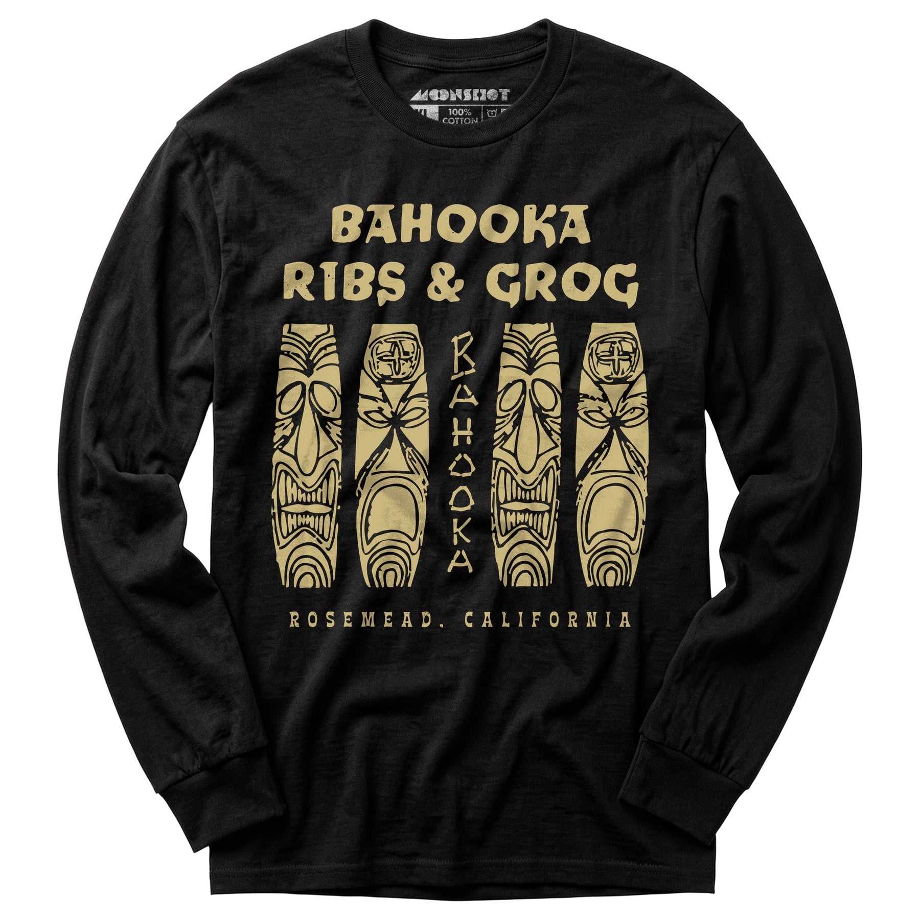 Bahooka Ribs & Grog - Rosemead, CA - Vintage Tiki Bar - Long Sleeve T-Shirt