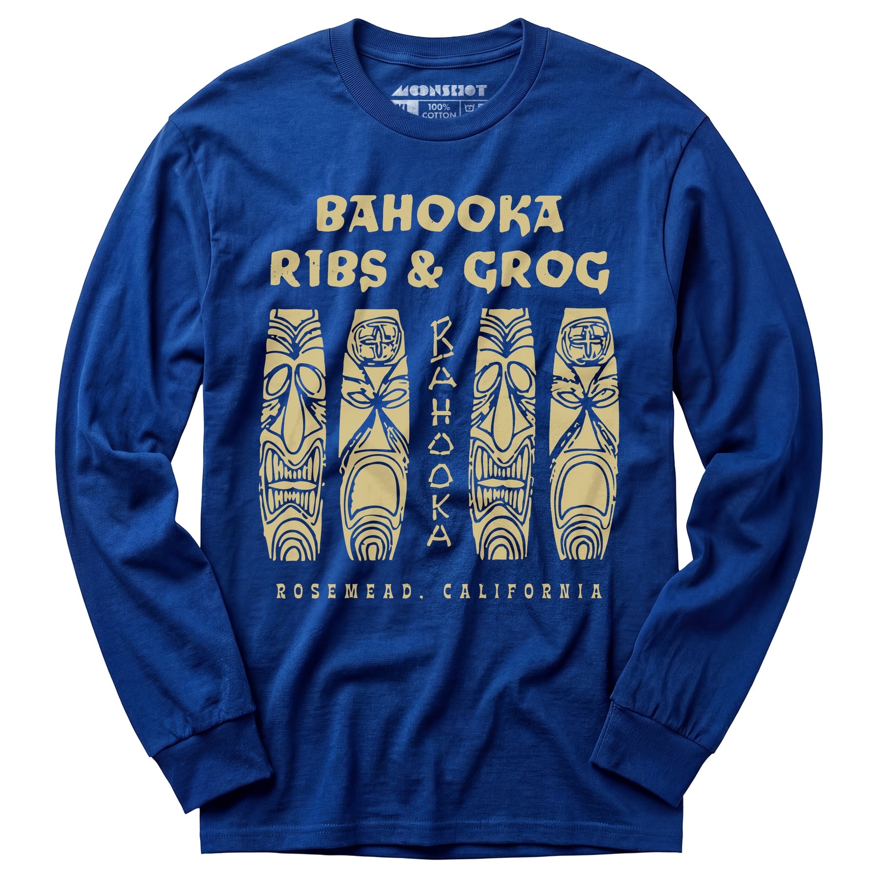 Bahooka Ribs & Grog - Rosemead, CA - Vintage Tiki Bar - Long Sleeve T-Shirt