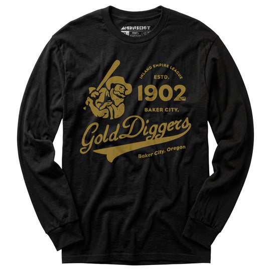 Baker City Gold Diggers - Oregon - Vintage Defunct Baseball Teams - Long Sleeve T-Shirt