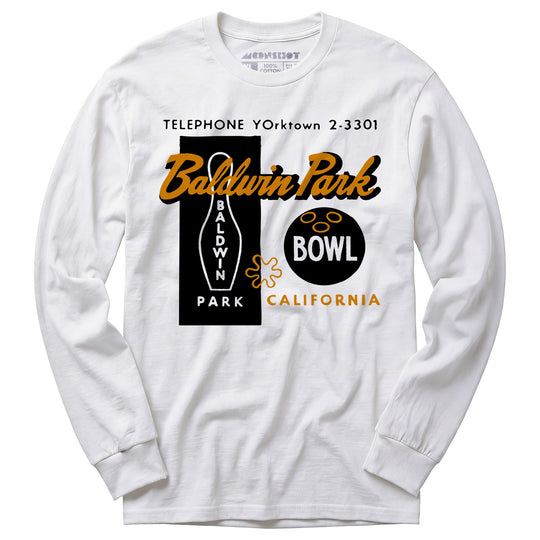 Baldwin Park Bowl - Baldwin Park, CA - Vintage Bowling Alley - Long Sleeve T-Shirt