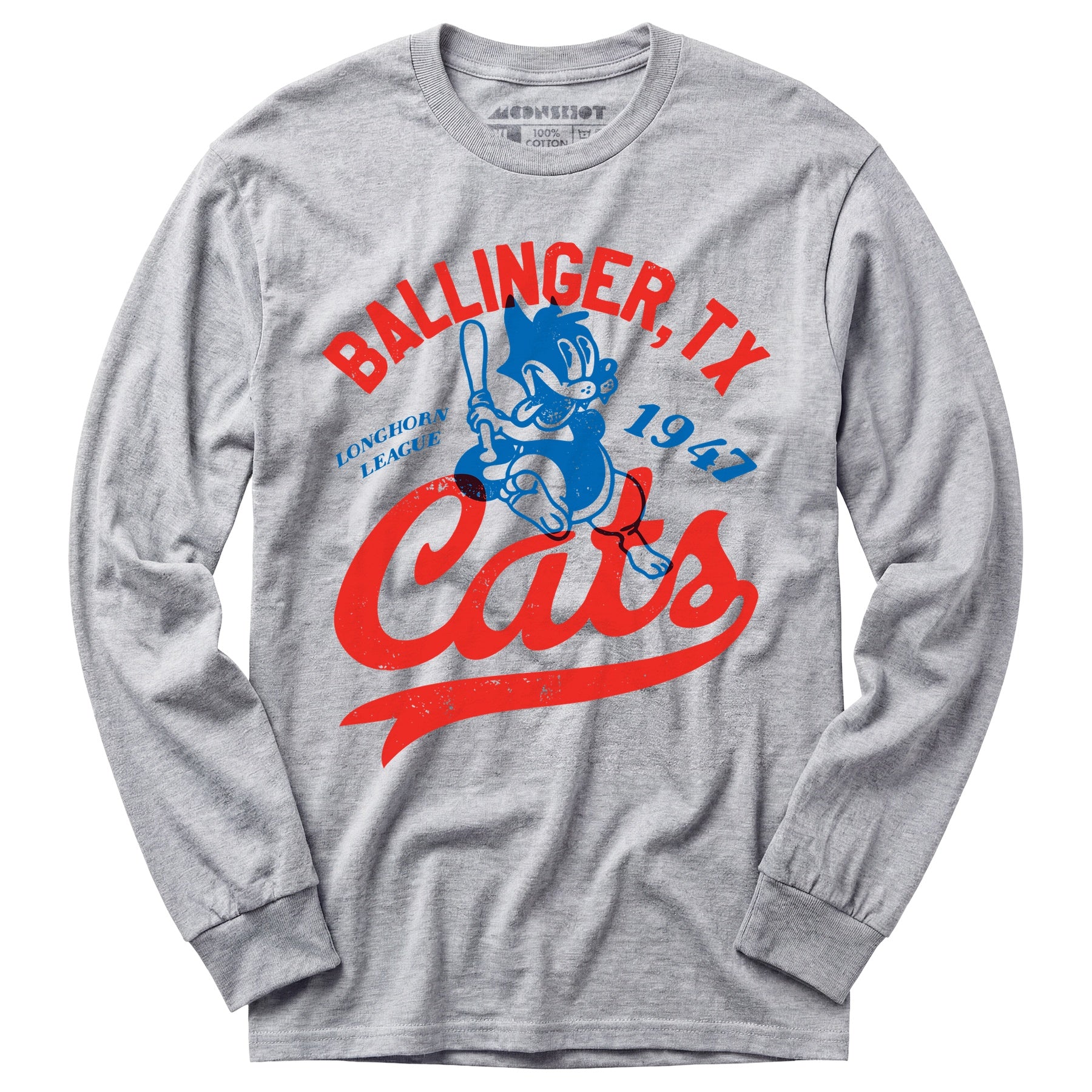 Ballinger Cats - Texas - Vintage Defunct Baseball Teams - Long Sleeve T-Shirt
